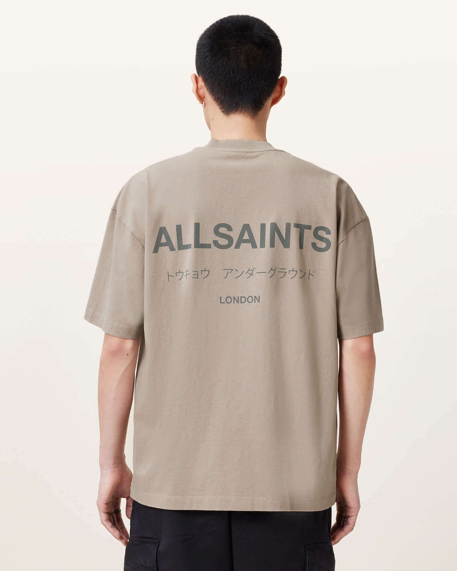 AllSaints Cotton Underground Oversized Crew Neck T-Shirt, Size: L
