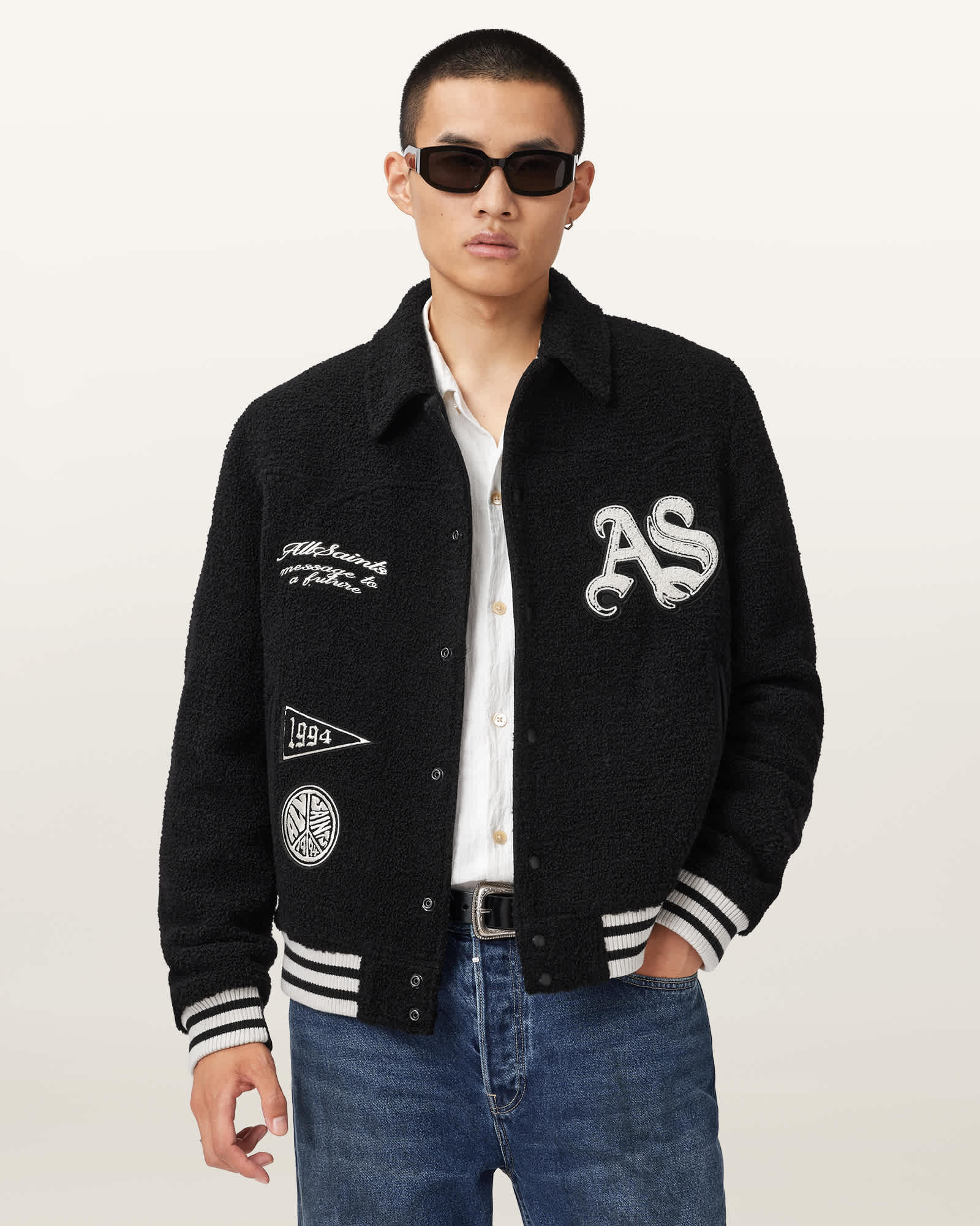AllSaints Baum Baseball Bomber Jacket