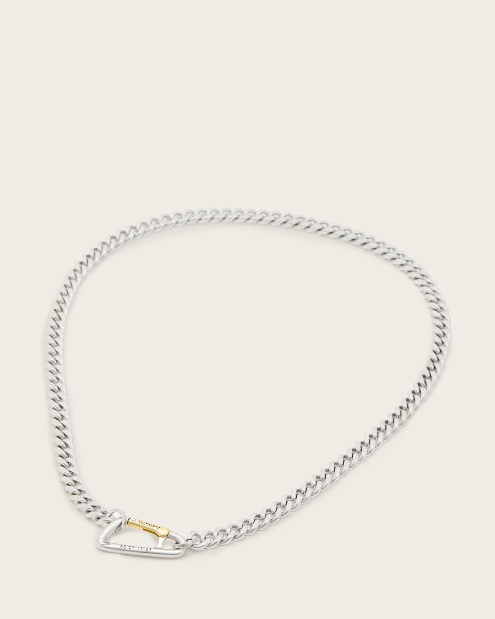 AllSaints Men's Brass Carabiner Two Tone Necklace
