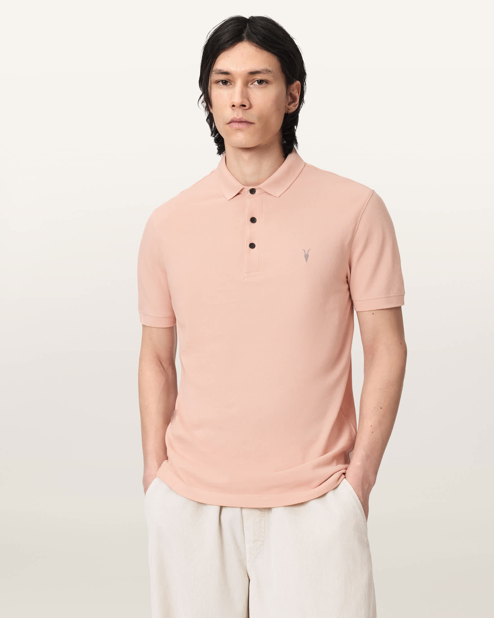 AllSaints Cotton Reform Short Sleeve Polo Shirt, Size: XXL