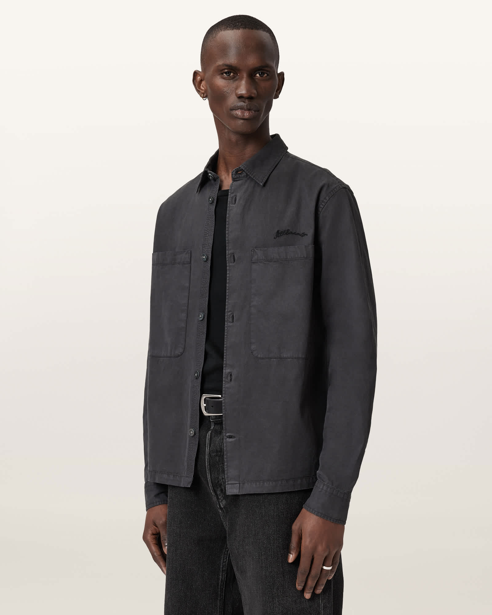 AllSaints Rohdi Long Sleeve Overshirt,, Parma Blue