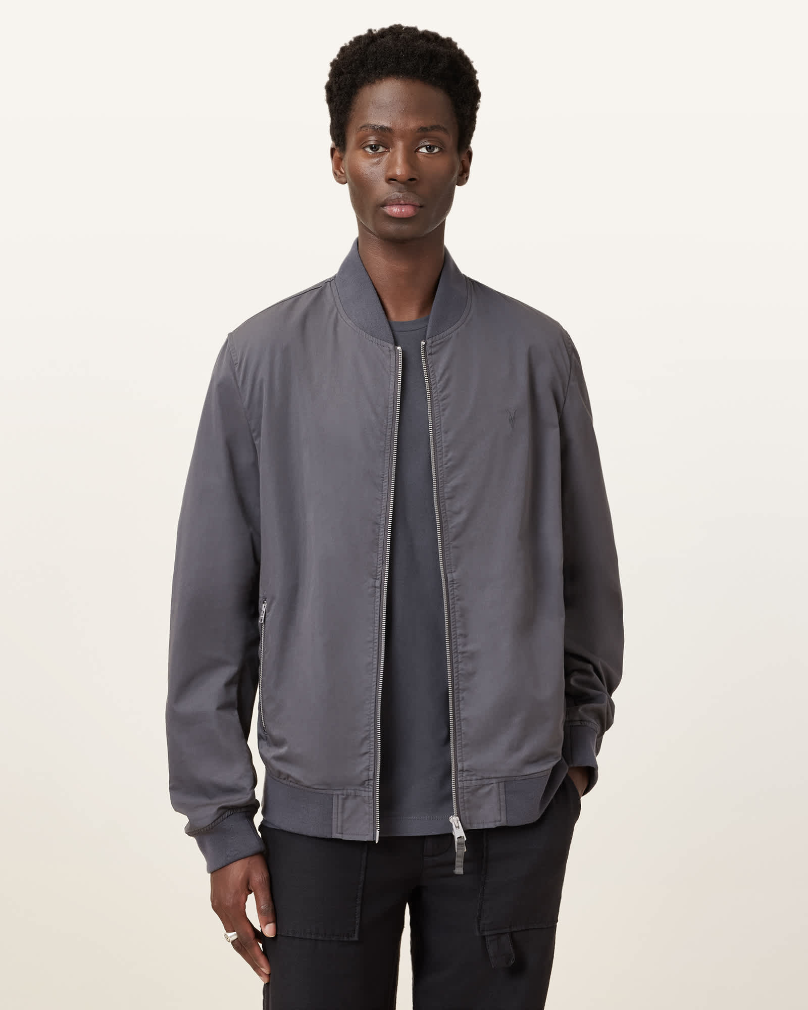 AllSaints Cotton Bassett Ramskull Bomber Jacket