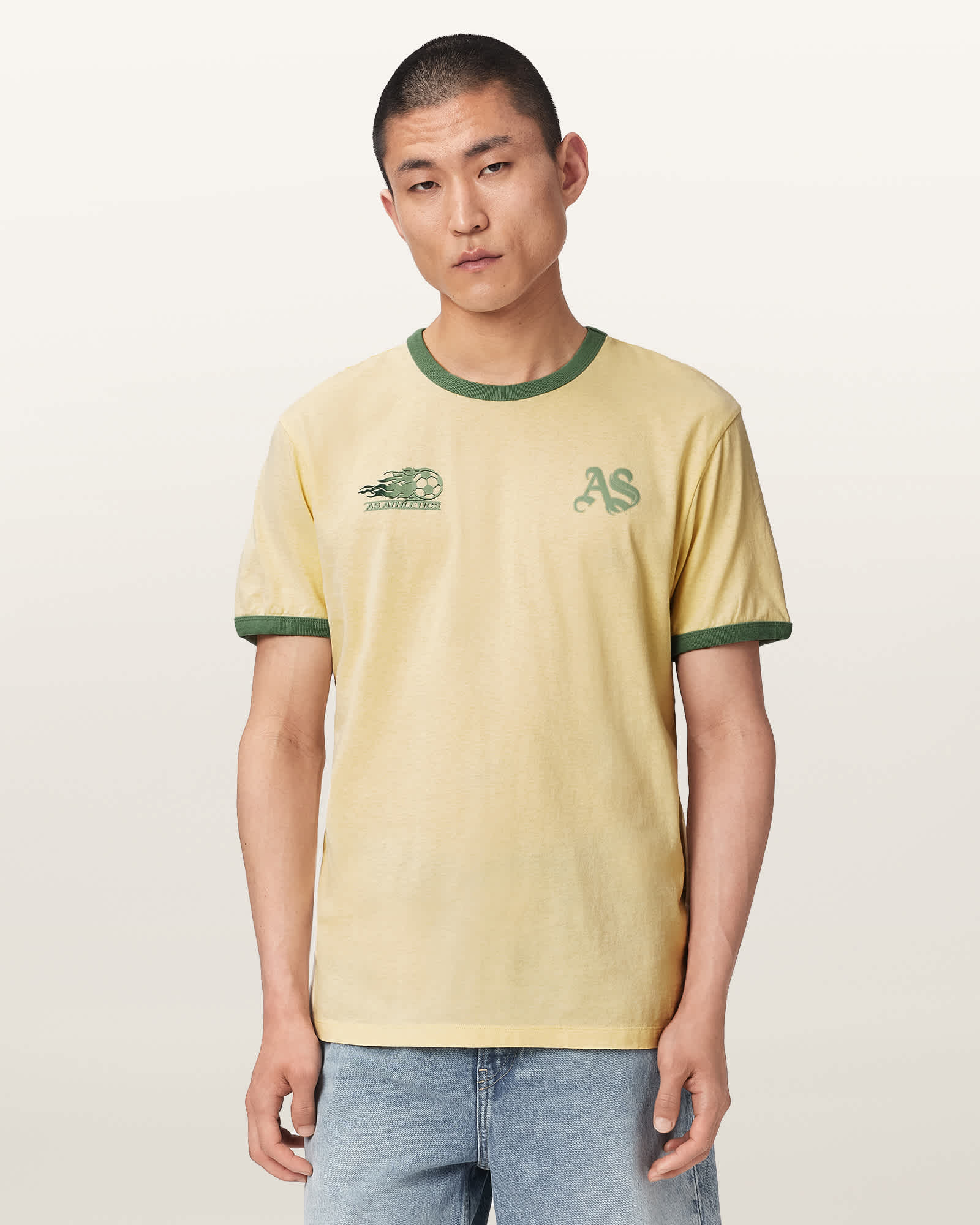 AllSaints Cotton Brasilia Short Sleeve Crew Neck T-Shirt, Size: XXL