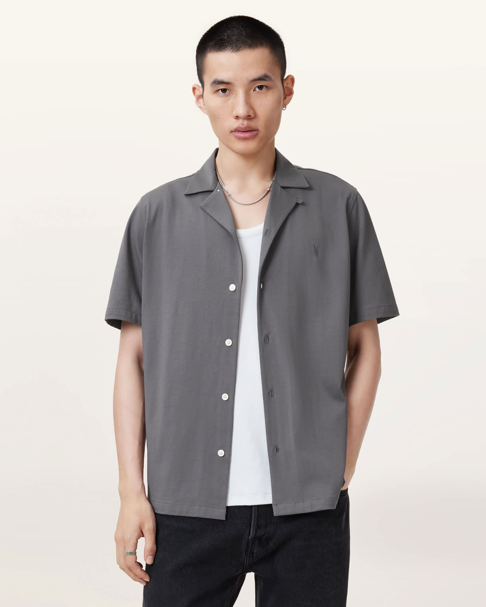 Allsaints Men's Hudson Relaxed Fit Ramskull Shirt - Size  Xs