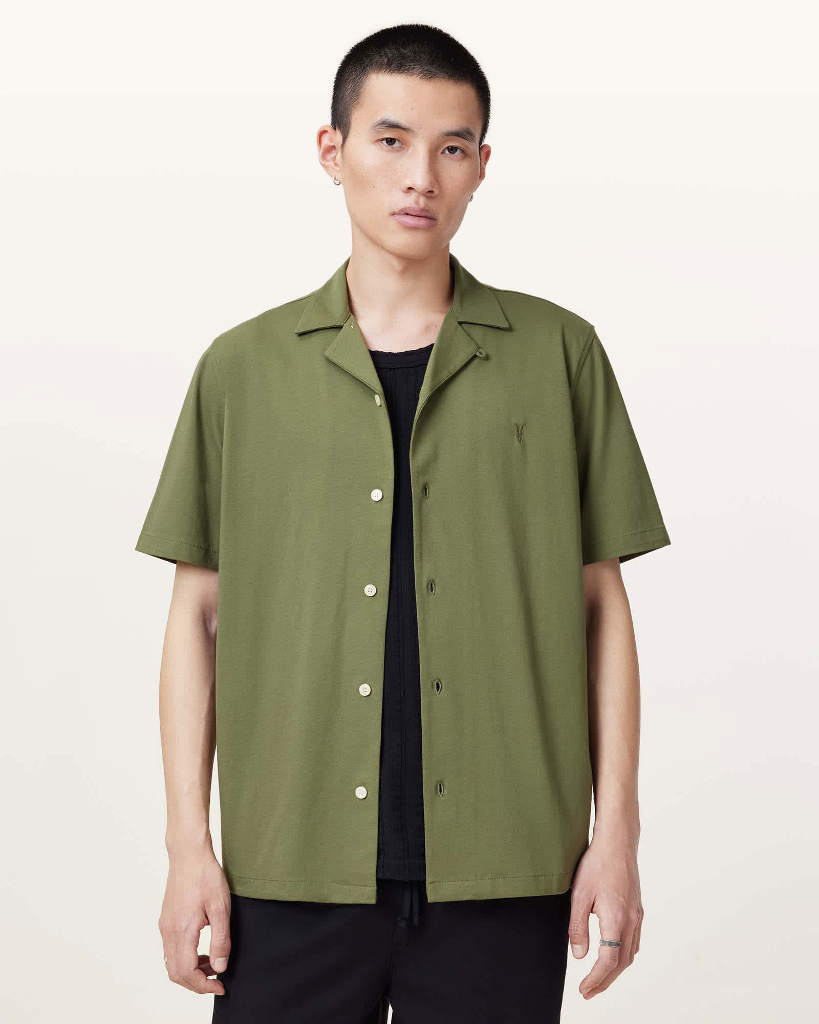 Allsaints Men's Hudson Relaxed Fit Ramskull Shirt - Size  Xs