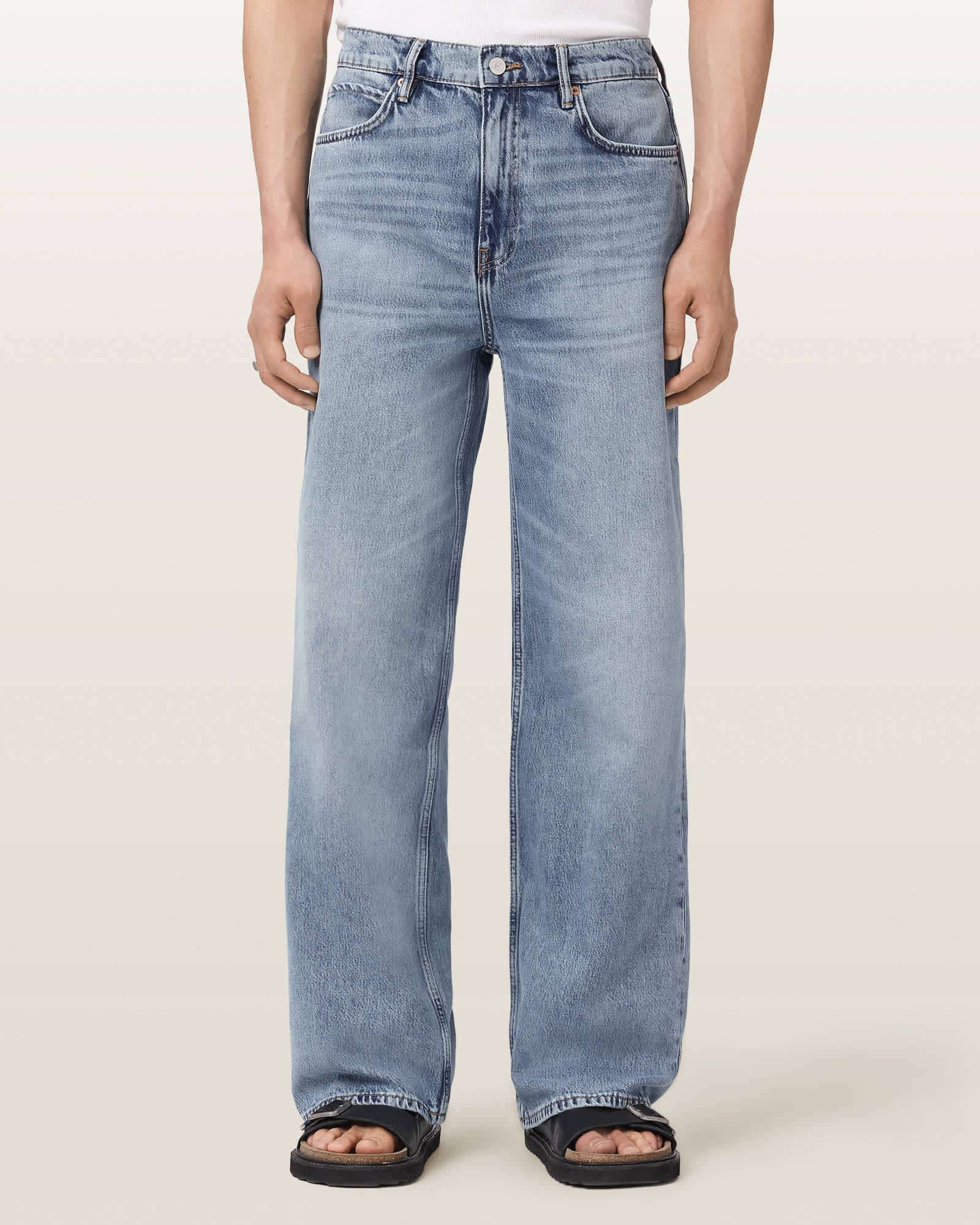 Allsaints Men's Blue Lenny Wide Leg Denim Jeans - Size  31/L30