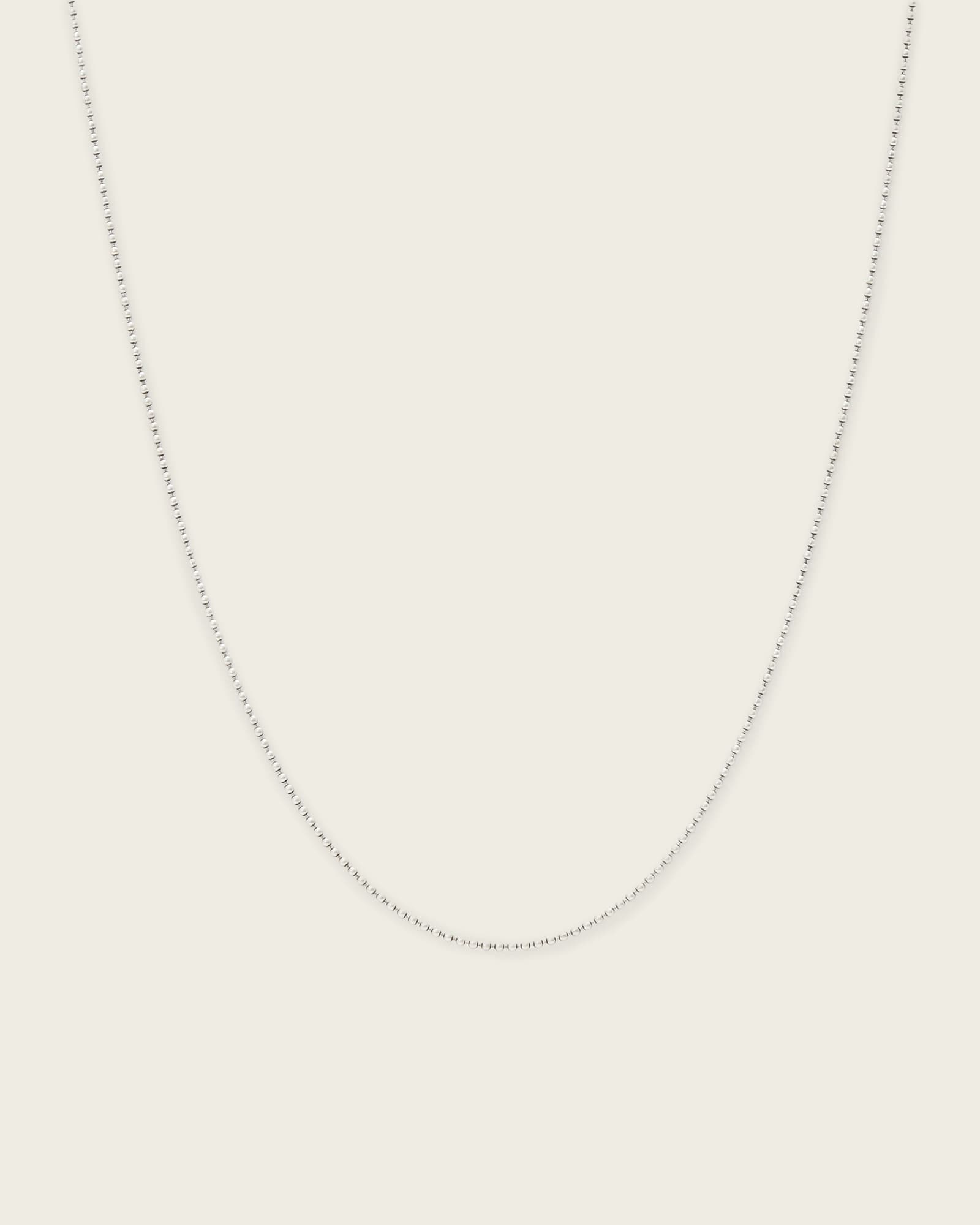Allsaints Men's Silver Jay Ball Chain Small Necklace, One Size