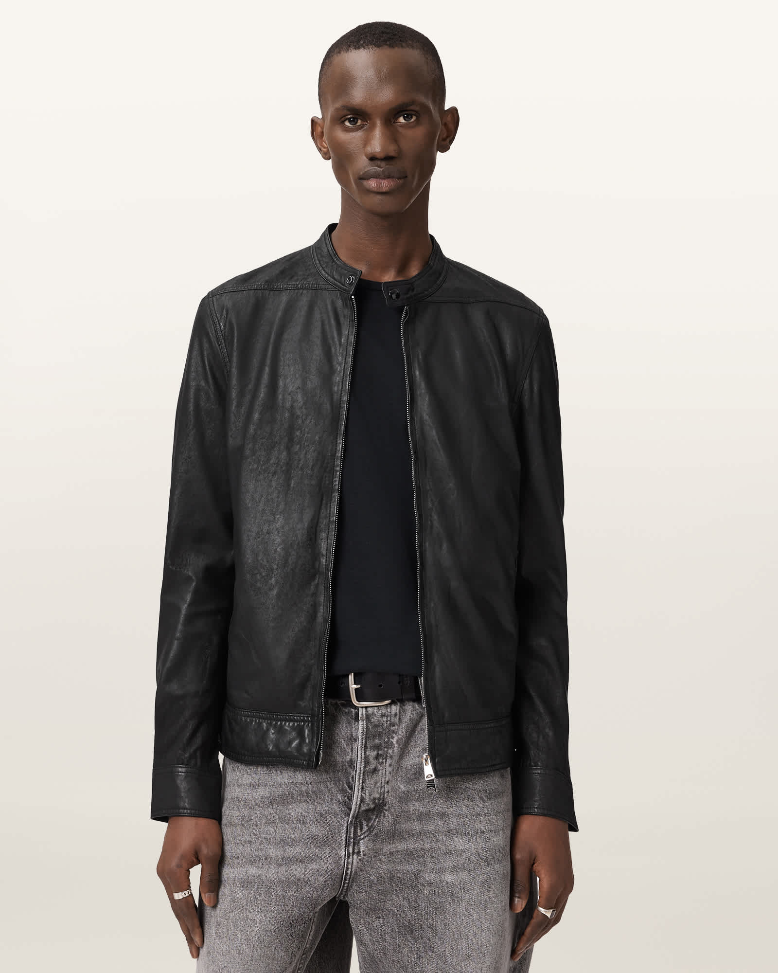 AllSaints Leather Colt Slim Fit Leather Jacket, Size: XS