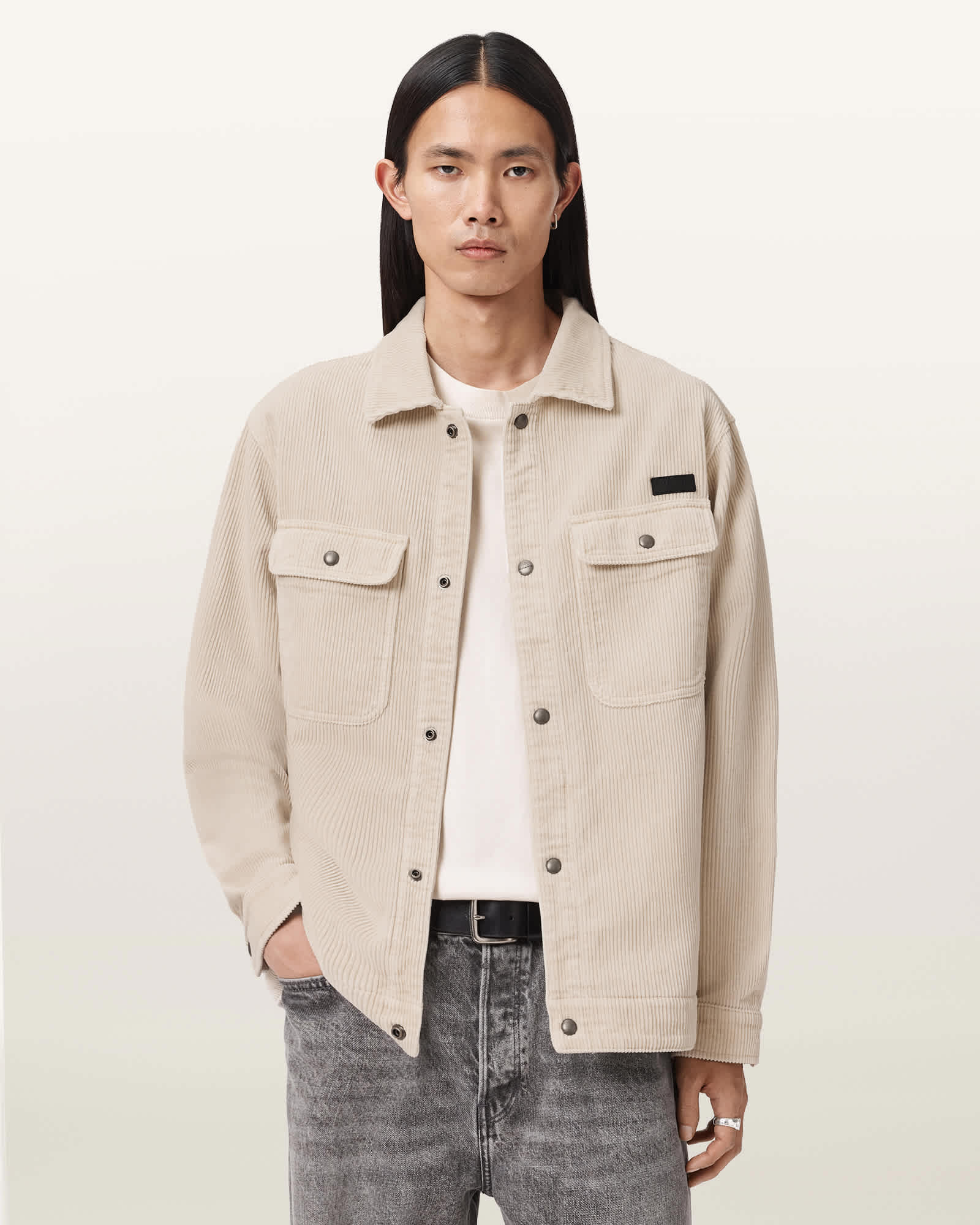 AllSaints Cotton Castleford Corduroy Overshirt, Size: L