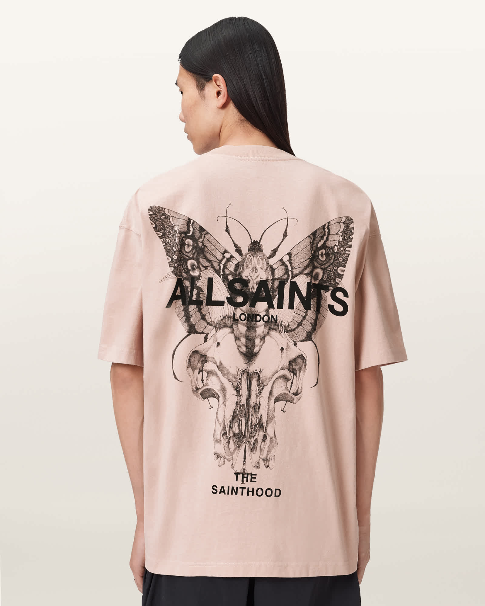 Allsaints Men's Pink Hallis Oversized Graphic T-Shirt - Size  Xxl