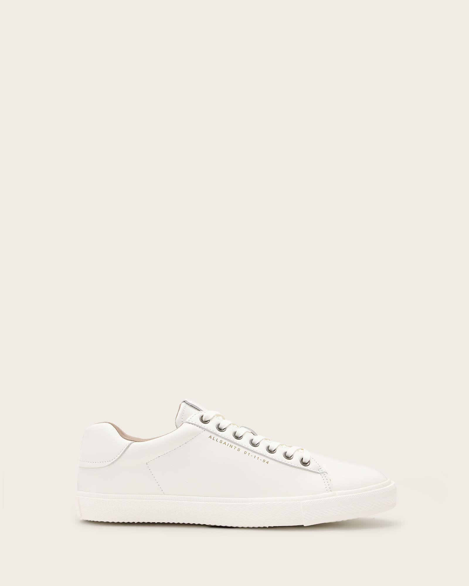 Allsaints Men's White Brody Leather Low Top Trainers - Size  7