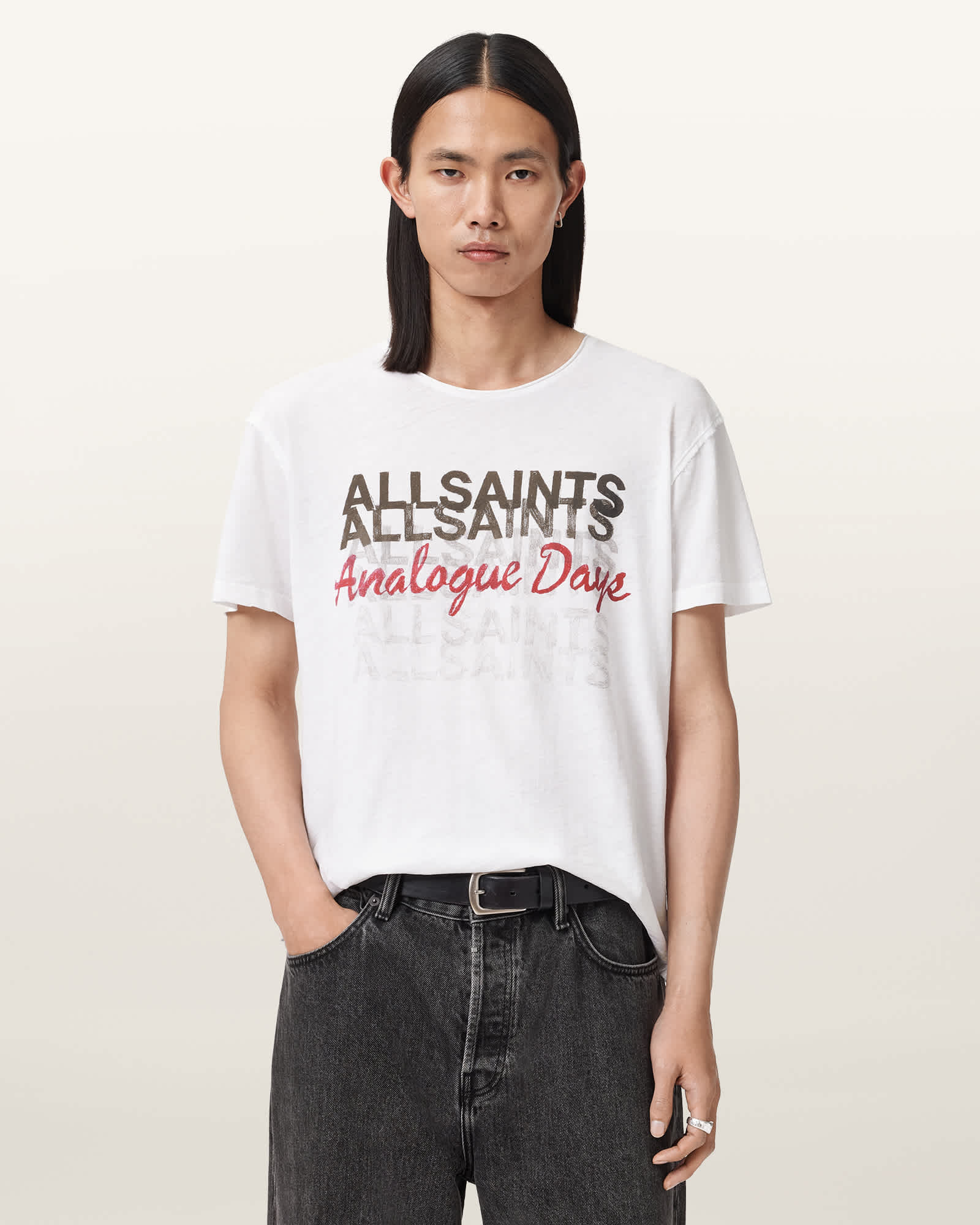 AllSaints Cotton Graphite Graphic T-Shirt, Size: L