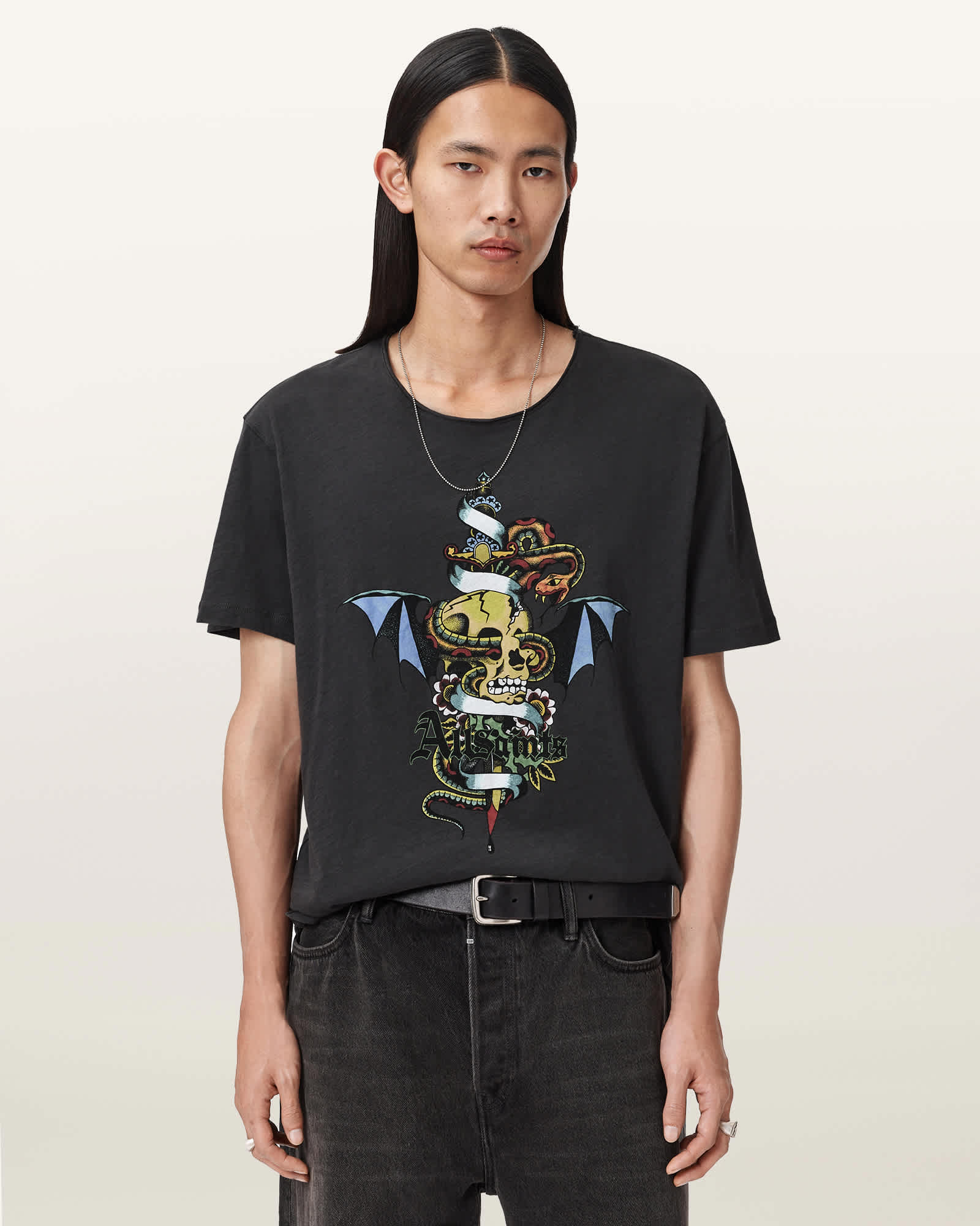 AllSaints Cotton Sabre Graphic T-Shirt, Size: S