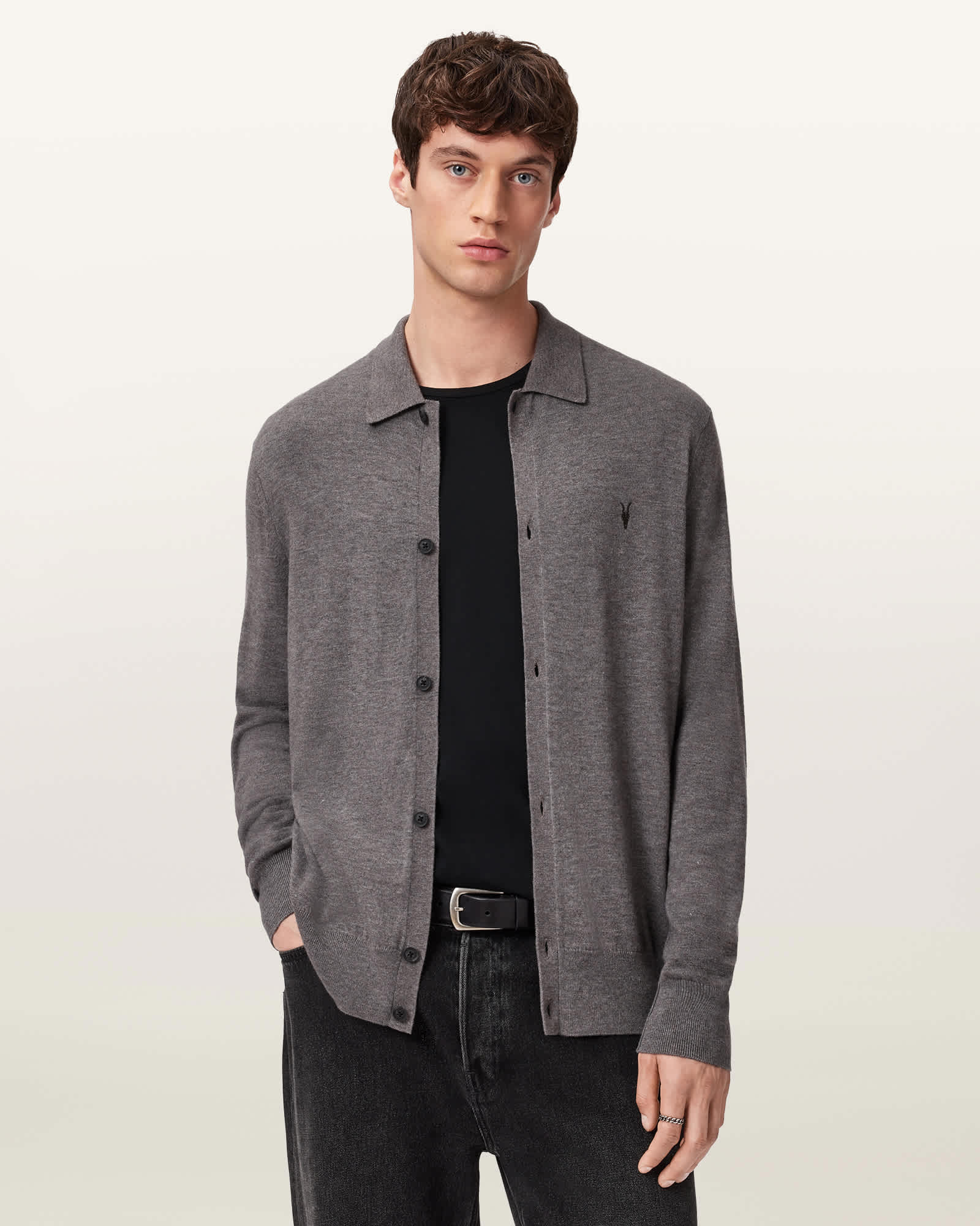 Allsaints Men's Kilburn Ramskull Cardigan - Size  Xxl
