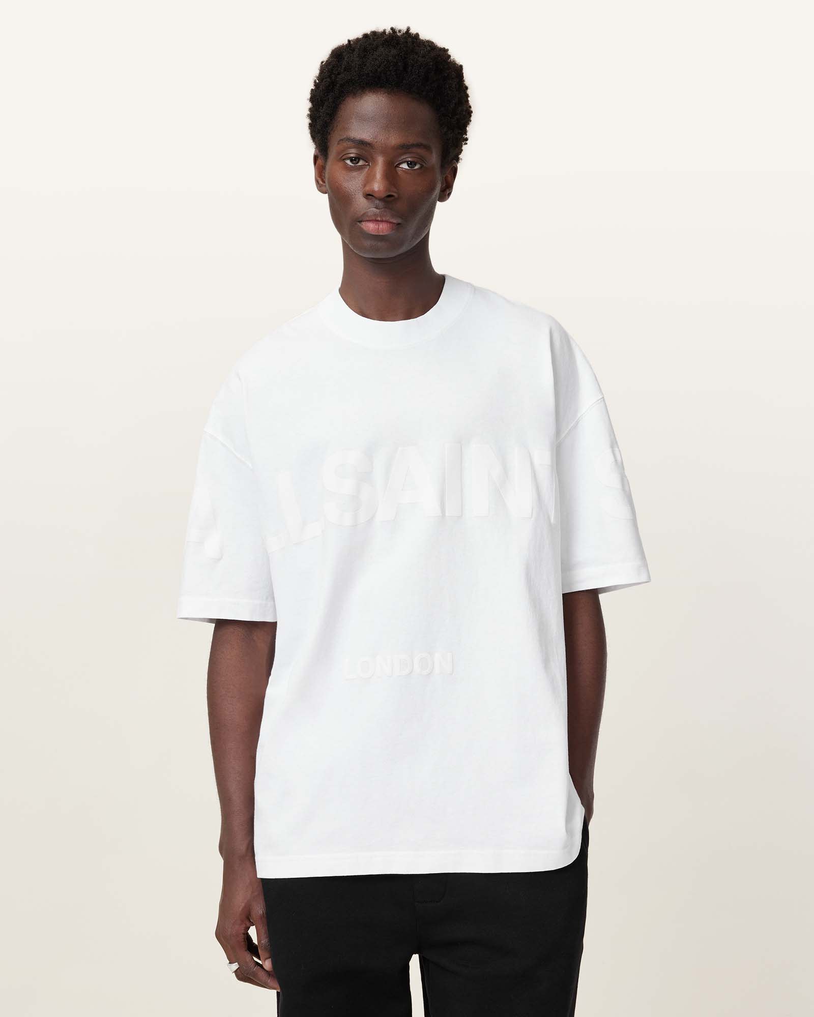 AllSaints Men's Cotton Biggy Oversized Logo Print T-Shirt, Size: L