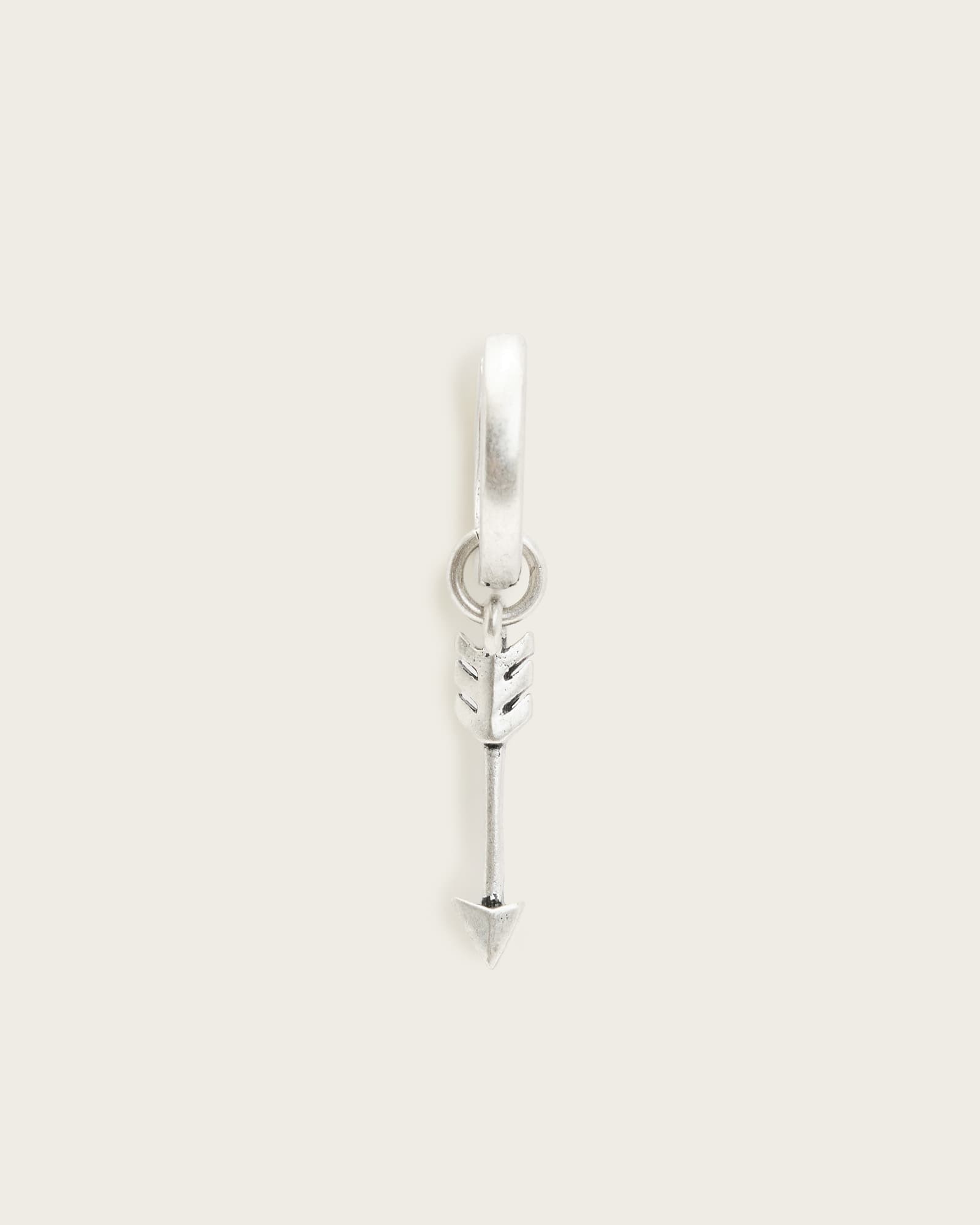 AllSaints Men's Sterling Silver Arrow Sterling Silver Hoop Earring, Size: One Size