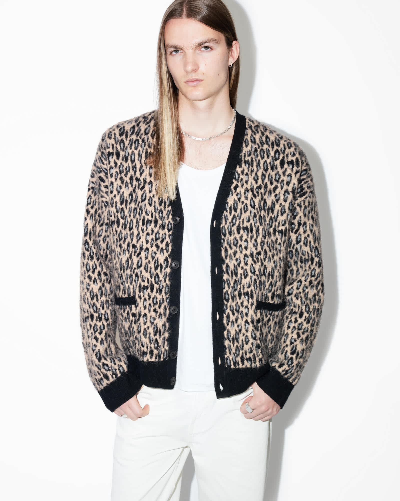 AllSaints Neko Oversized Leopard Print Cardigan