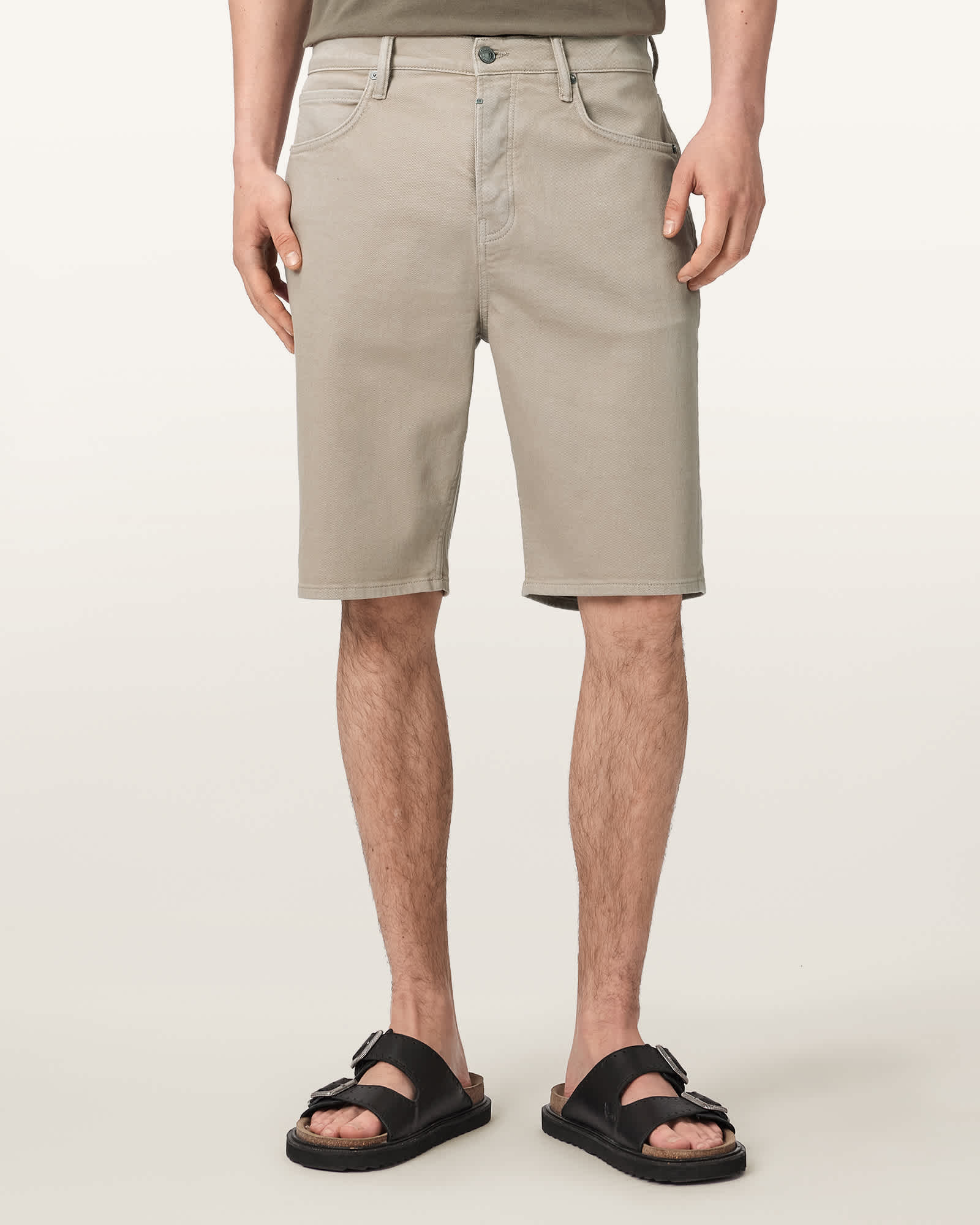 Allsaints Men's Brown Switch Slim Fit Cotton Shorts - Size  38
