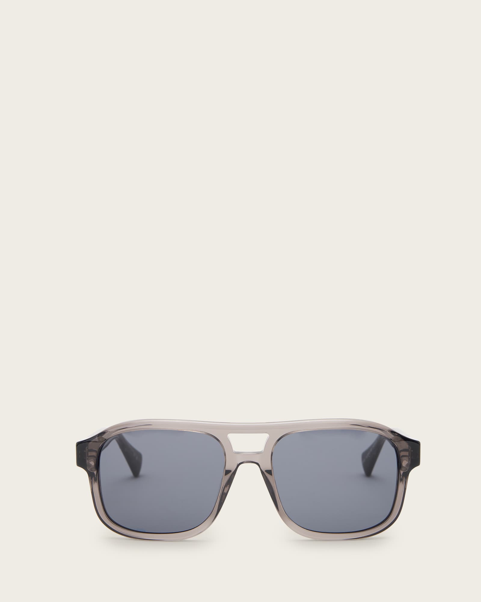 AllSaints Enzo Acetate Aviator Sunglasses,, Dark Grey