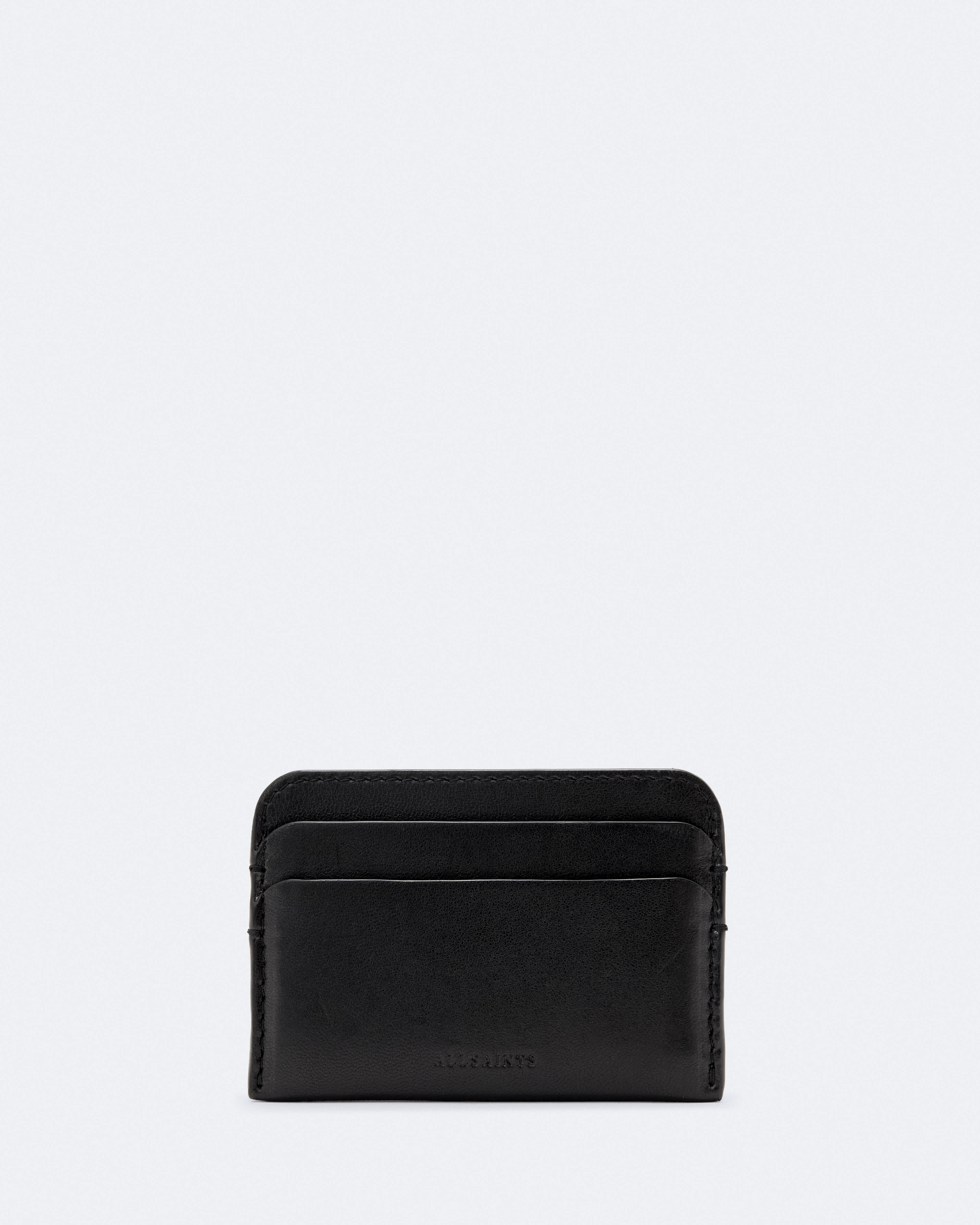 Allsaints Herren Schwarz Men's Clymer Leather Cardholder One Size