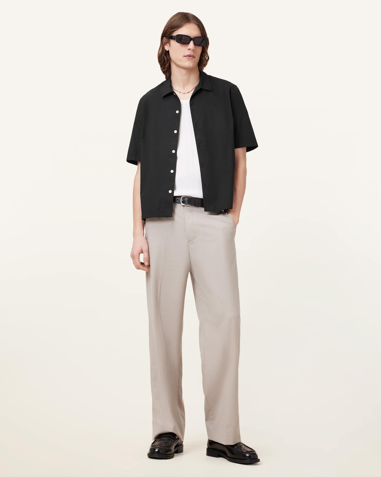 AllSaints Nyon Short Sleeve Shirt,, Black