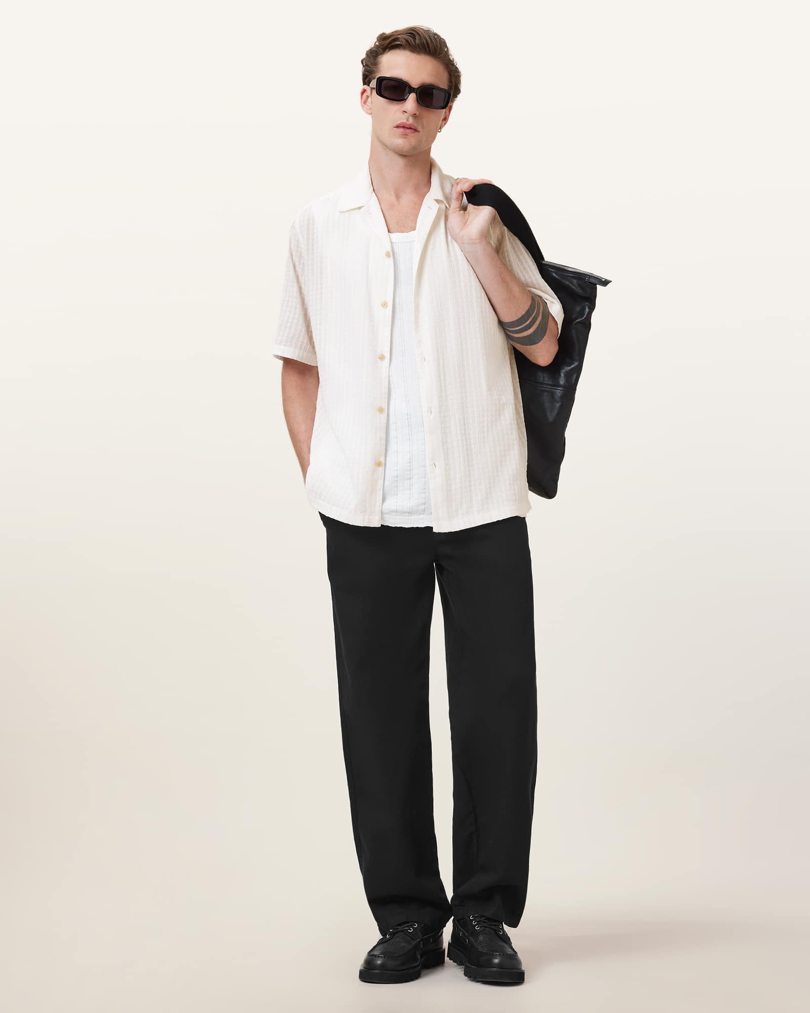 AllSaints Shaw Short Sleeve Shirt,, White