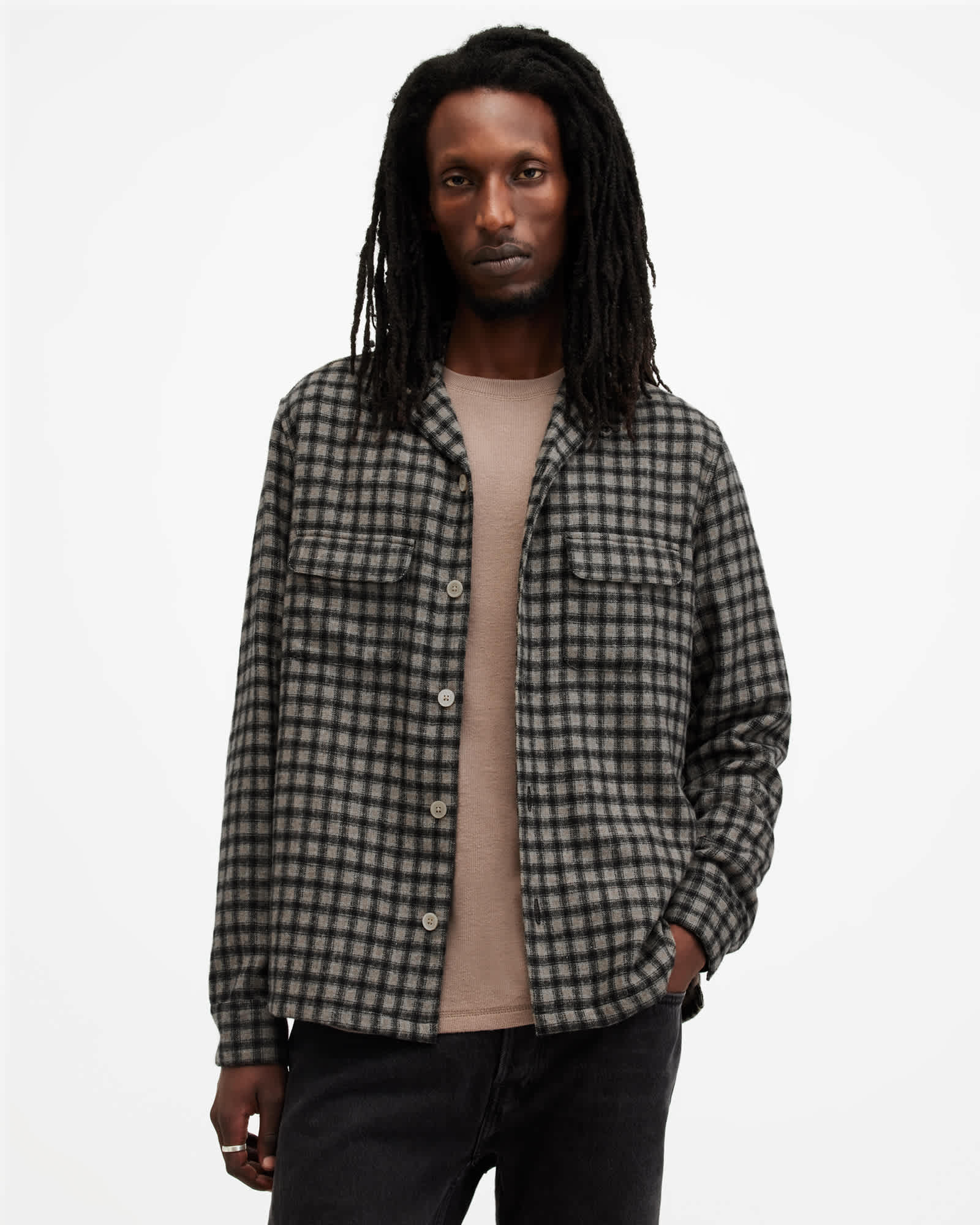 Allsaints Men's Alkame Checked Relaxed Fit Shirt - Size  Xs