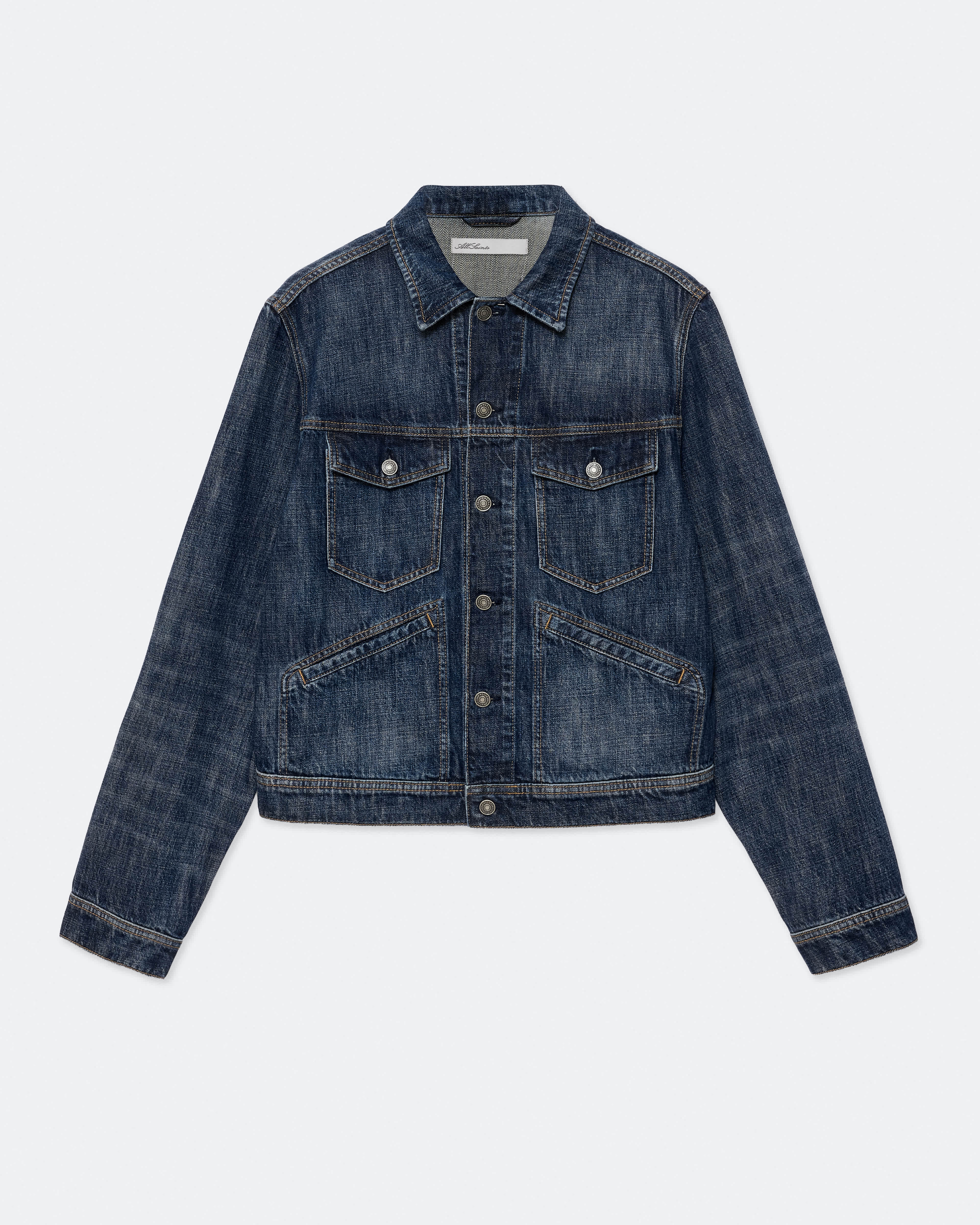 Allsaints Men's Denim Trucker Jacket Blue Size Xs - Bild 1