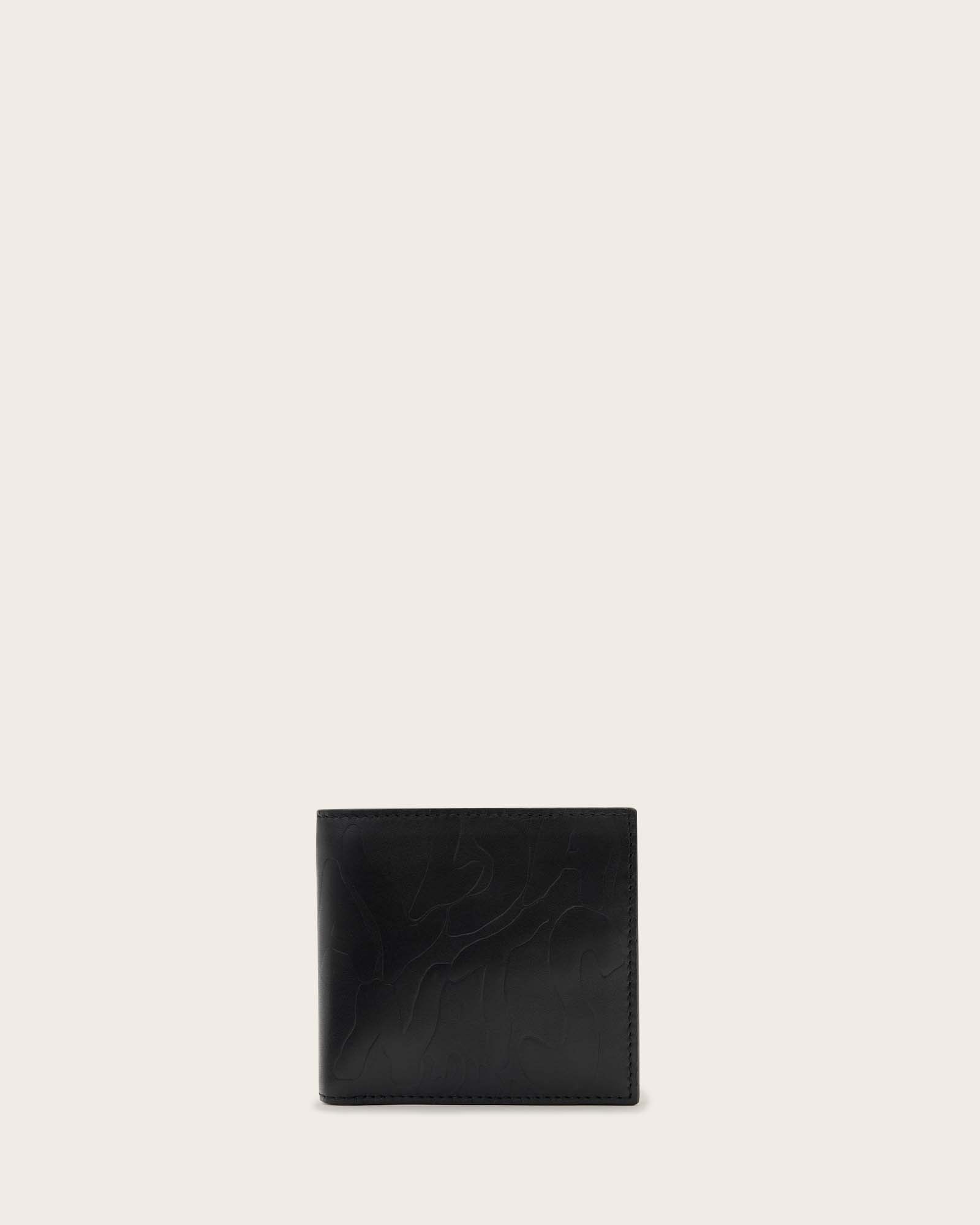 AllSaints Delph Orlando Embossed Leather Wallet,, Black