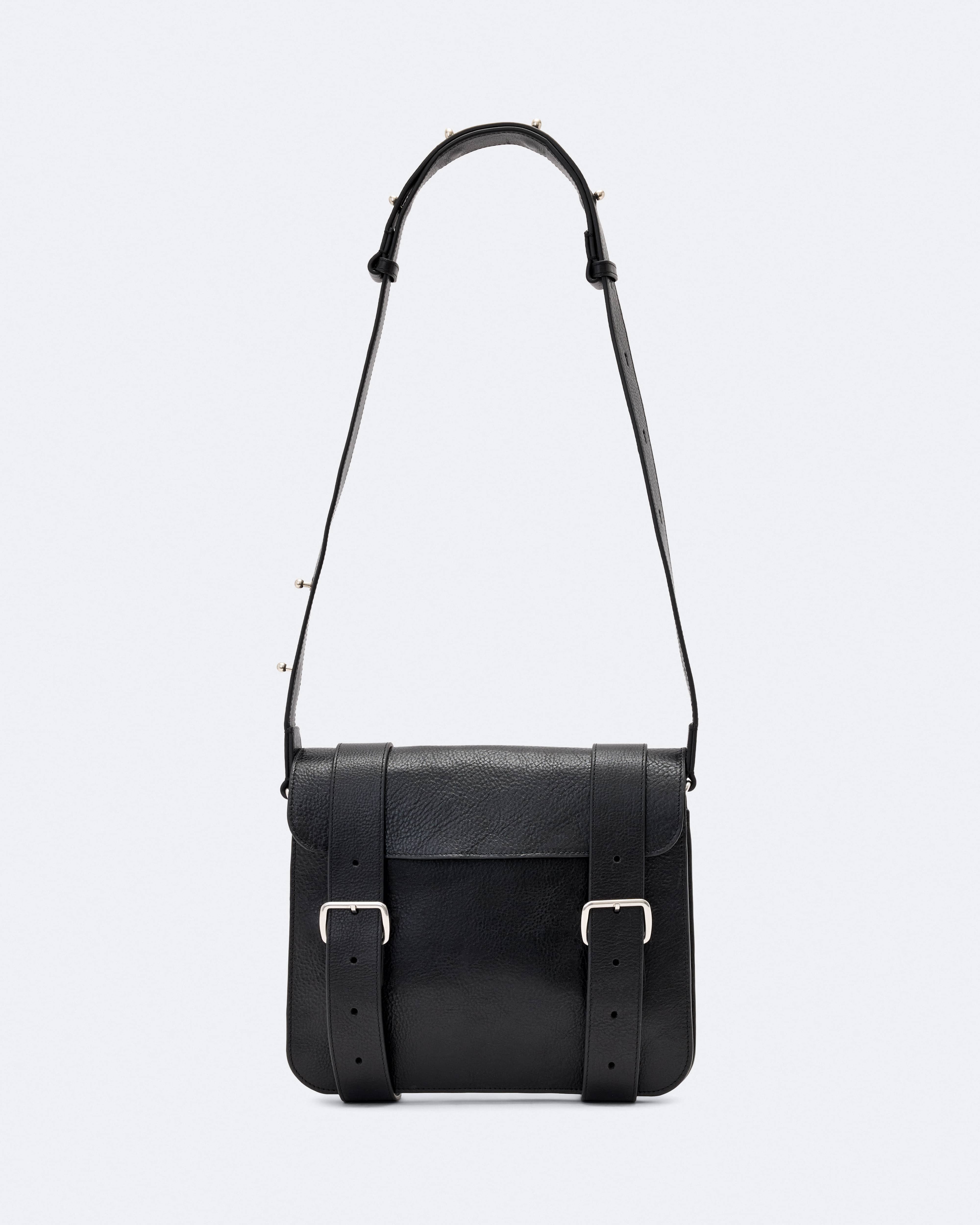 Allsaints Herren Schwarz Leather Crossbody Messenger Bag  One Size