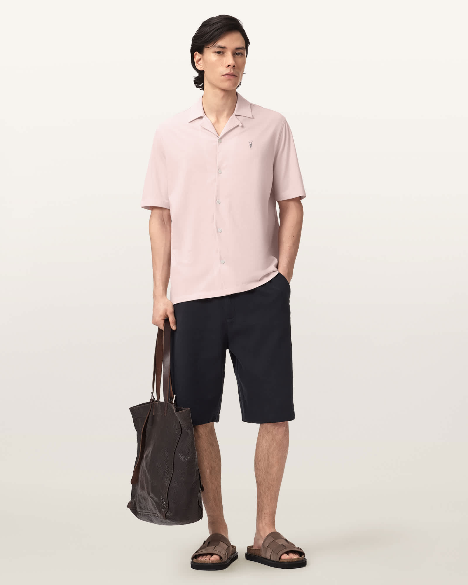 Allsaints Men's Hudson Relaxed Fit Short Sleeve Ramskull Shirt - Size  Xxl
