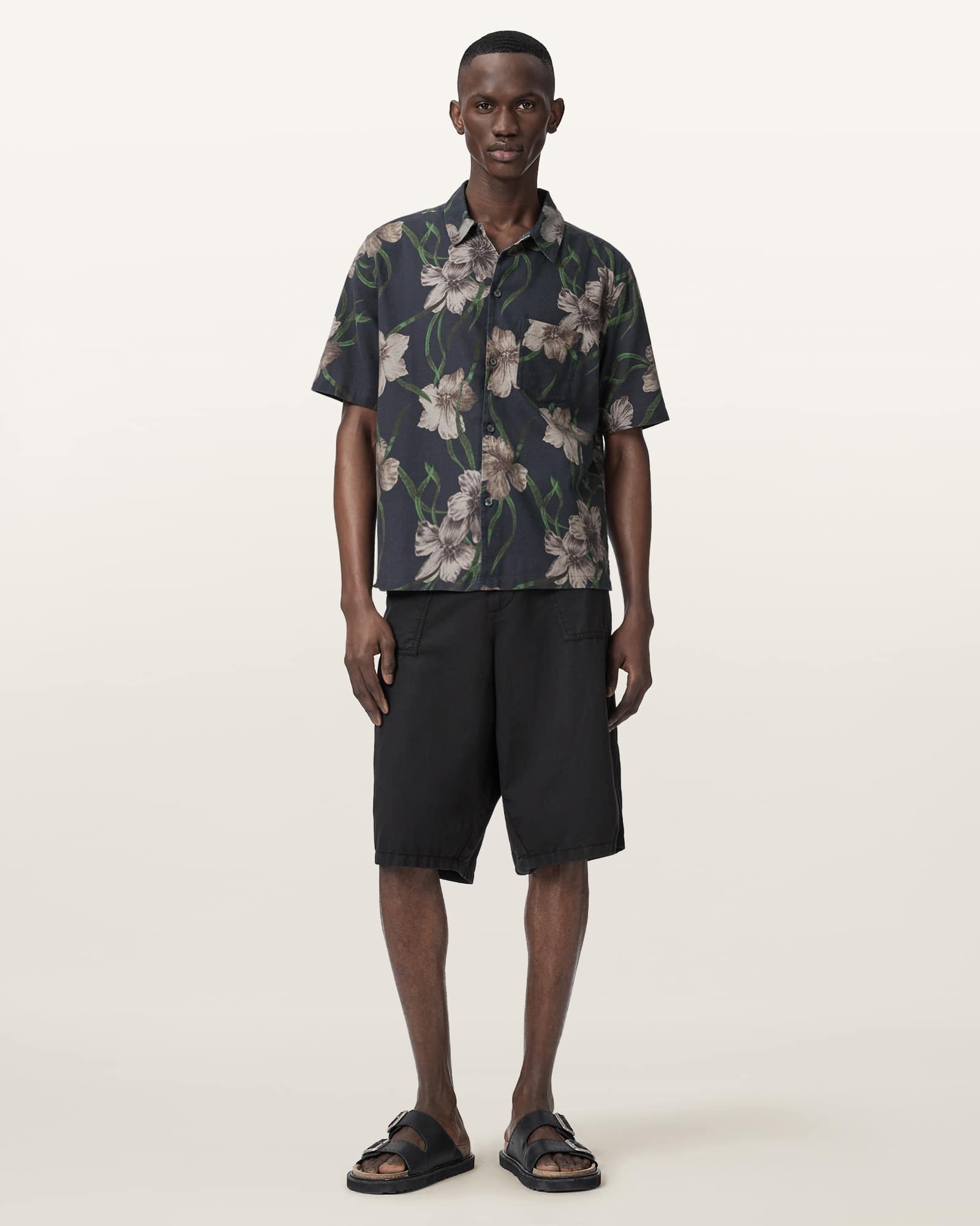 AllSaints Cotton Climber Short Sleeve Boxy Shirt, Size: M