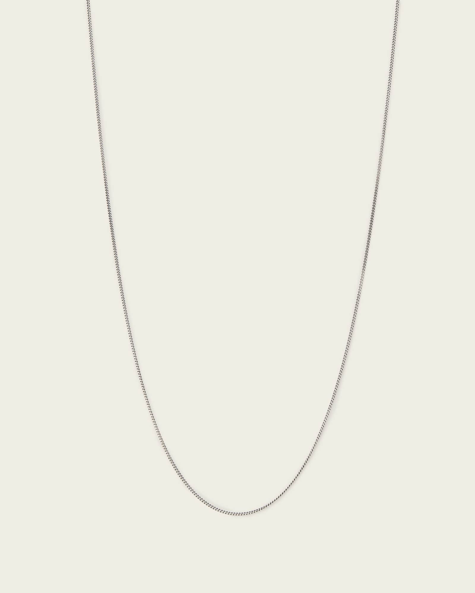 AllSaints Sterling Silver Axl Sterling Silver Medium Curb Necklace, Size: One Size