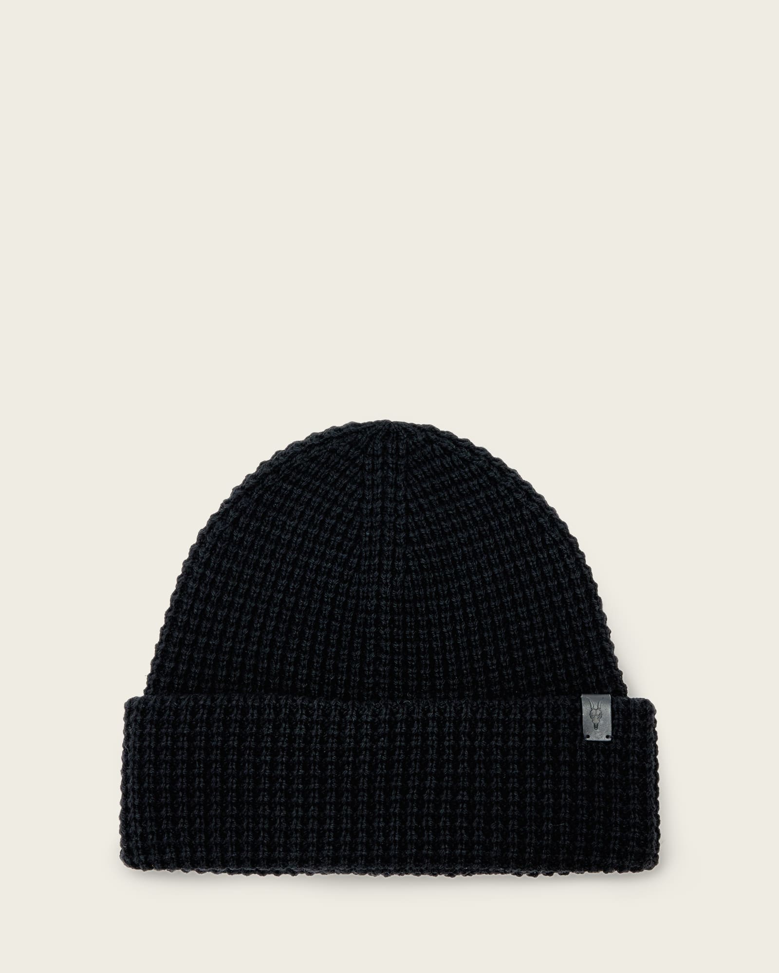 Allsaints Wool/polyester Iggy Beanie Hat In Black