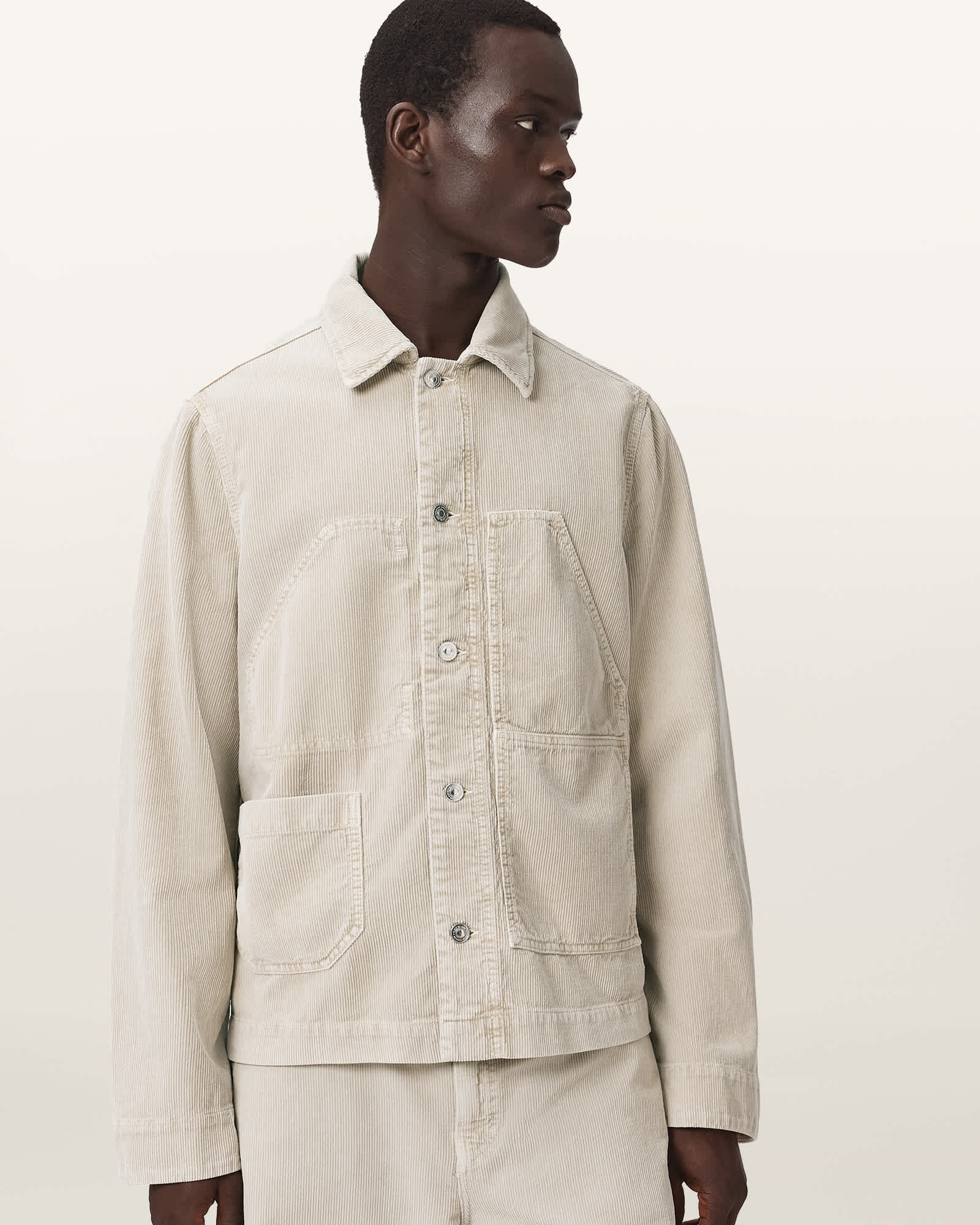 Allsaints Men's Brown Mukesh Relaxed Fit Cord Shacket - Size  Xxl