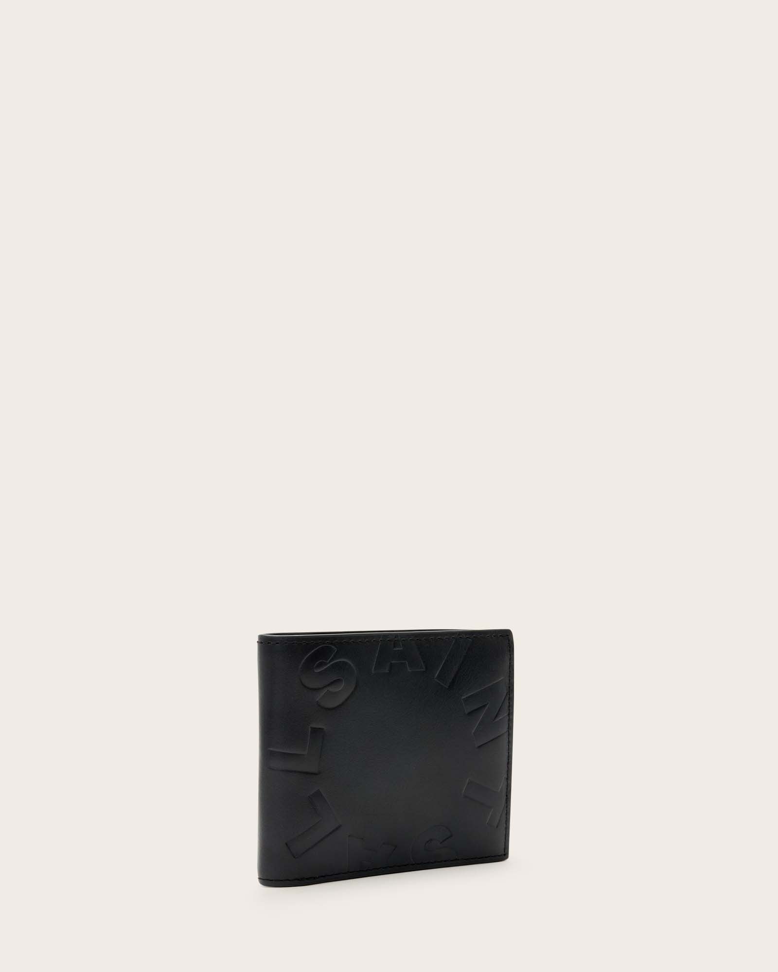 AllSaints Delph Tierra Bi-Fold Leather Wallet,, Black
