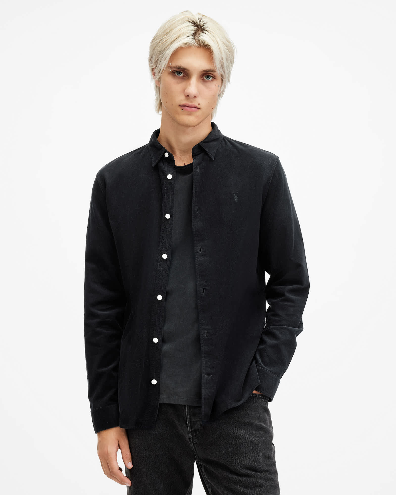 Allsaints Men's Birchwood Corduroy Slim Fit Ramskull Shirt - Size  Xs