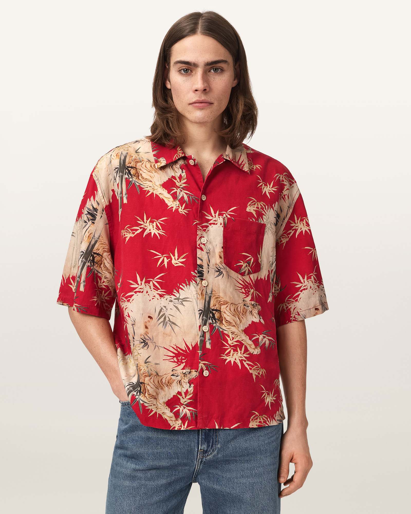 Allsaints Men's Kingdom Oversized Short Sleeve Shirt - Size  Xxl