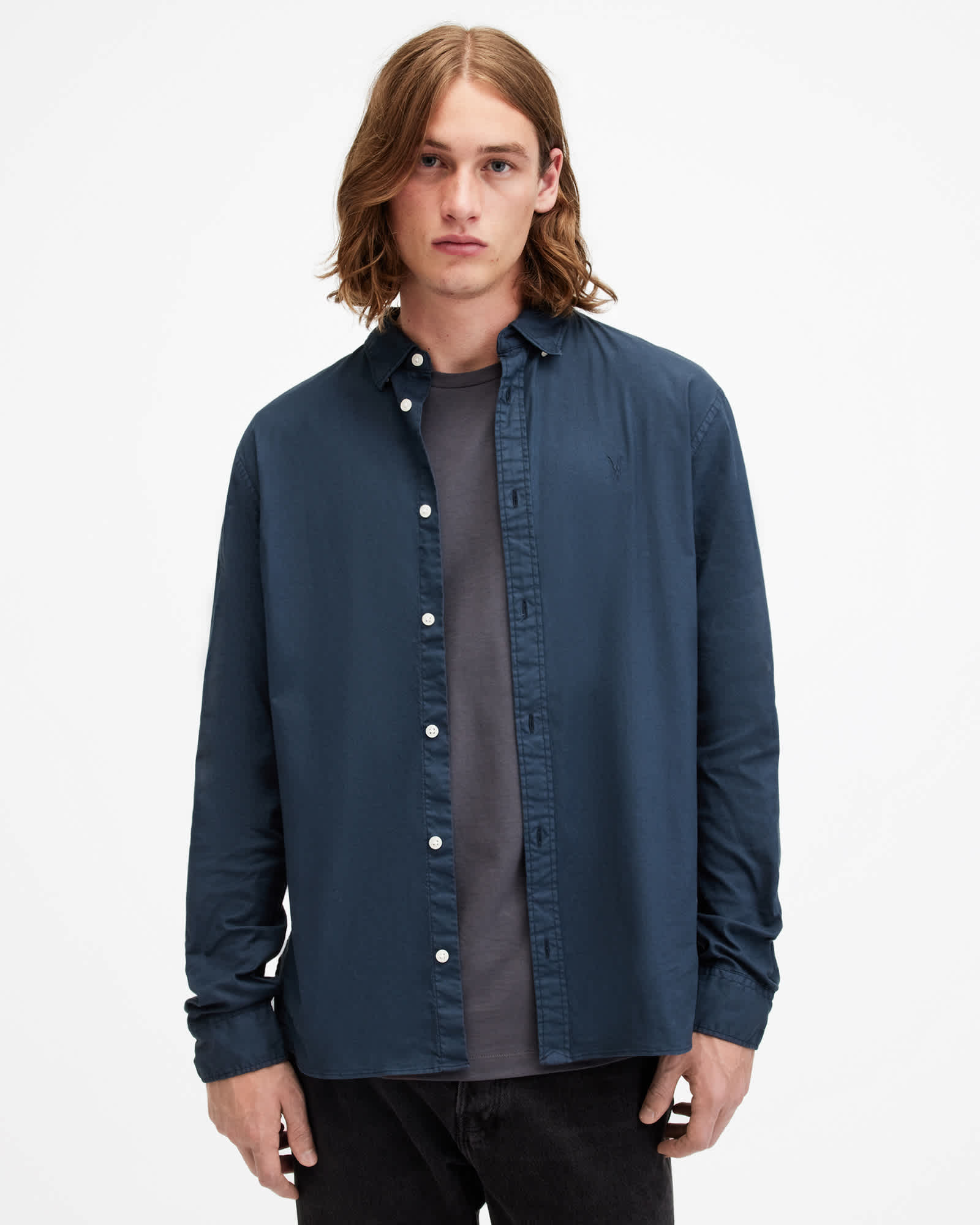 Allsaints Men's Hawthorne Ramskull Stretch Fit Shirt - Size  Xs