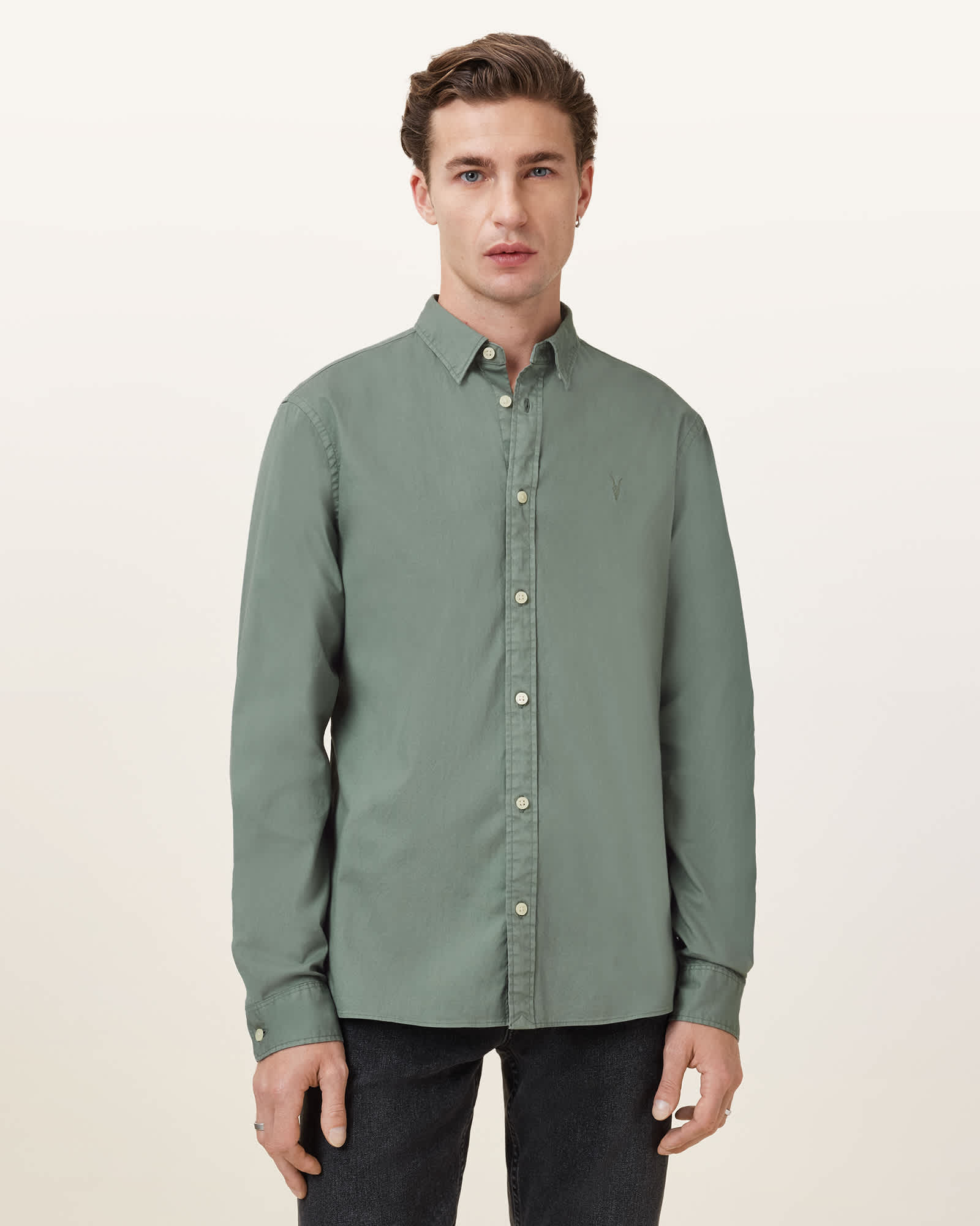 Allsaints Men's Hawthorne Ramskull Stretch Fit Shirt - Size  Xs