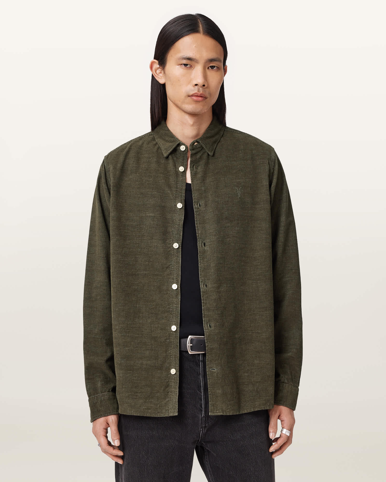 Allsaints Lorella Textured Ramskull Shirt,
