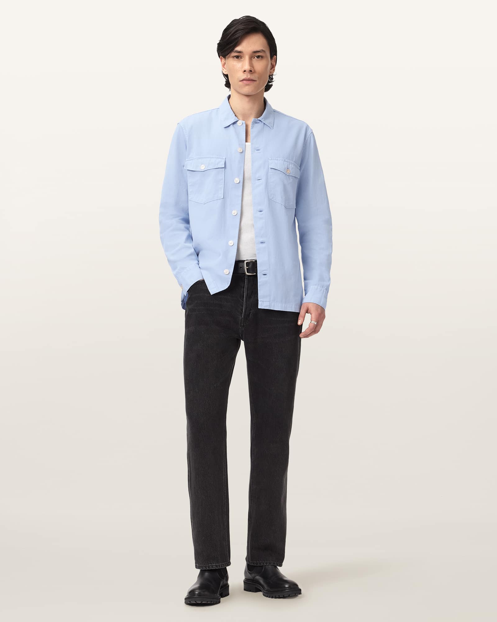 AllSaints Spotter Slim Fit Overshirt,, Villa Blue