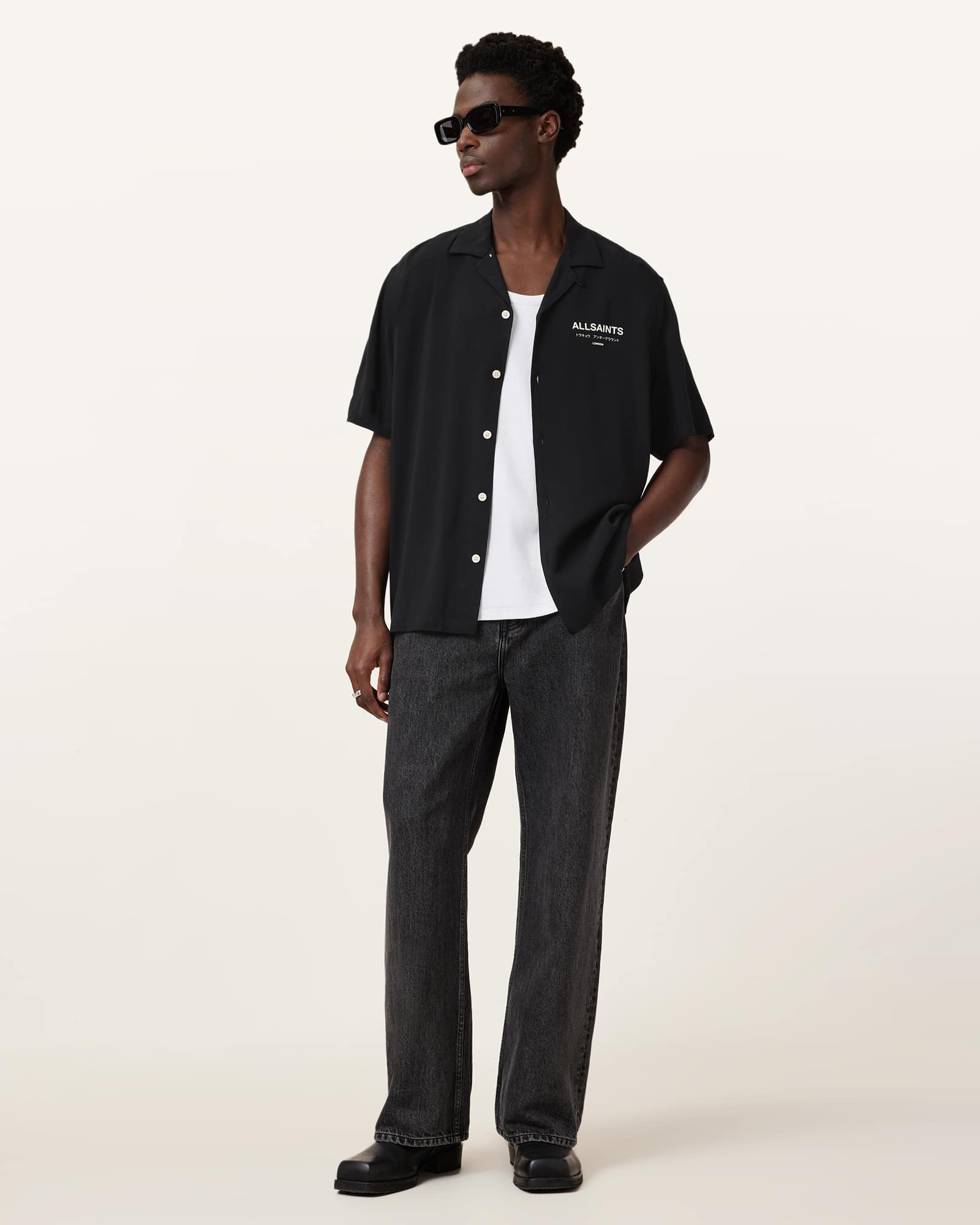Allsaints Men's Underground Logo Relaxed Fit Shirt - Size  Xxl