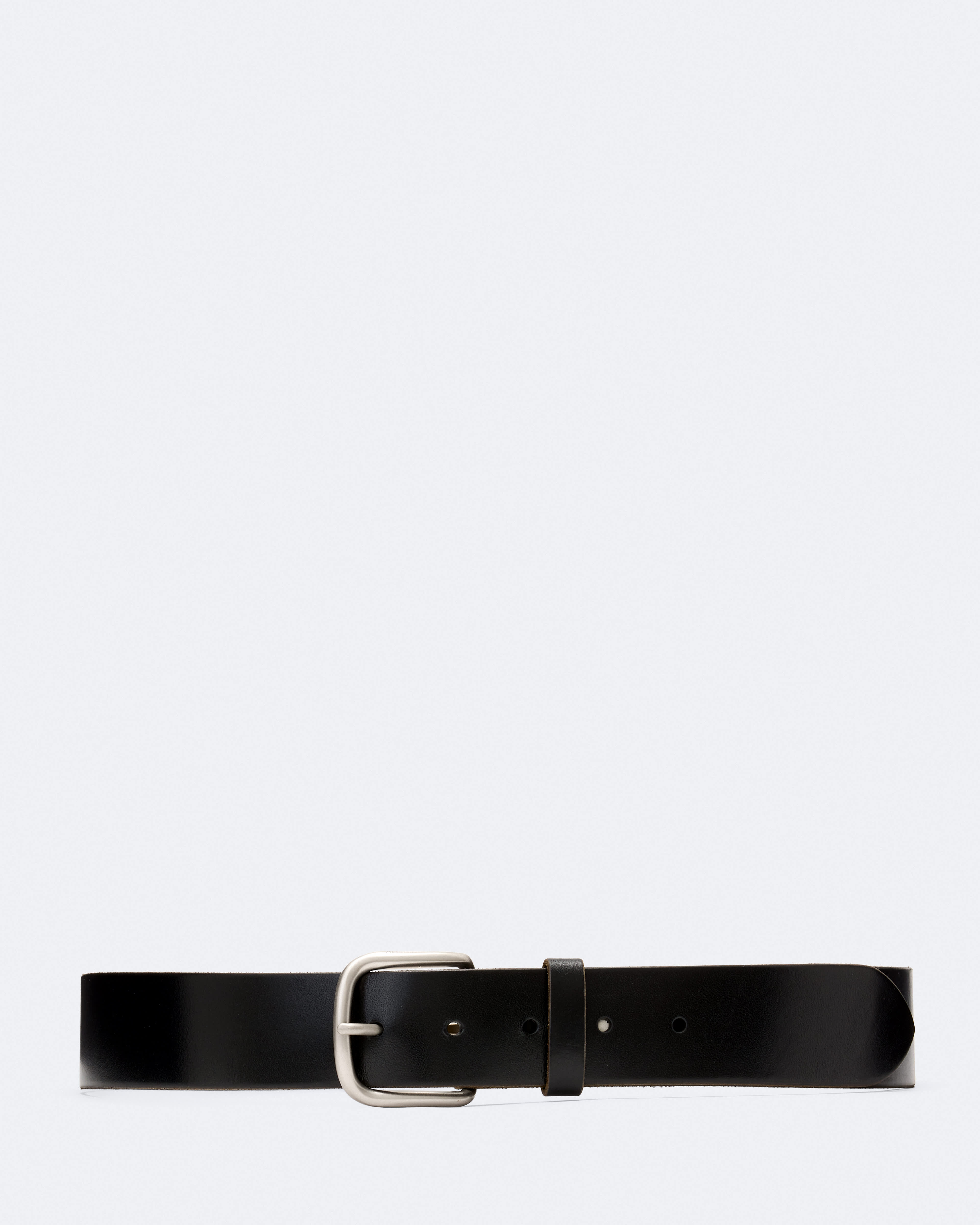 AllSaints Men's Darryll Leather Belt, Black, Size: 36