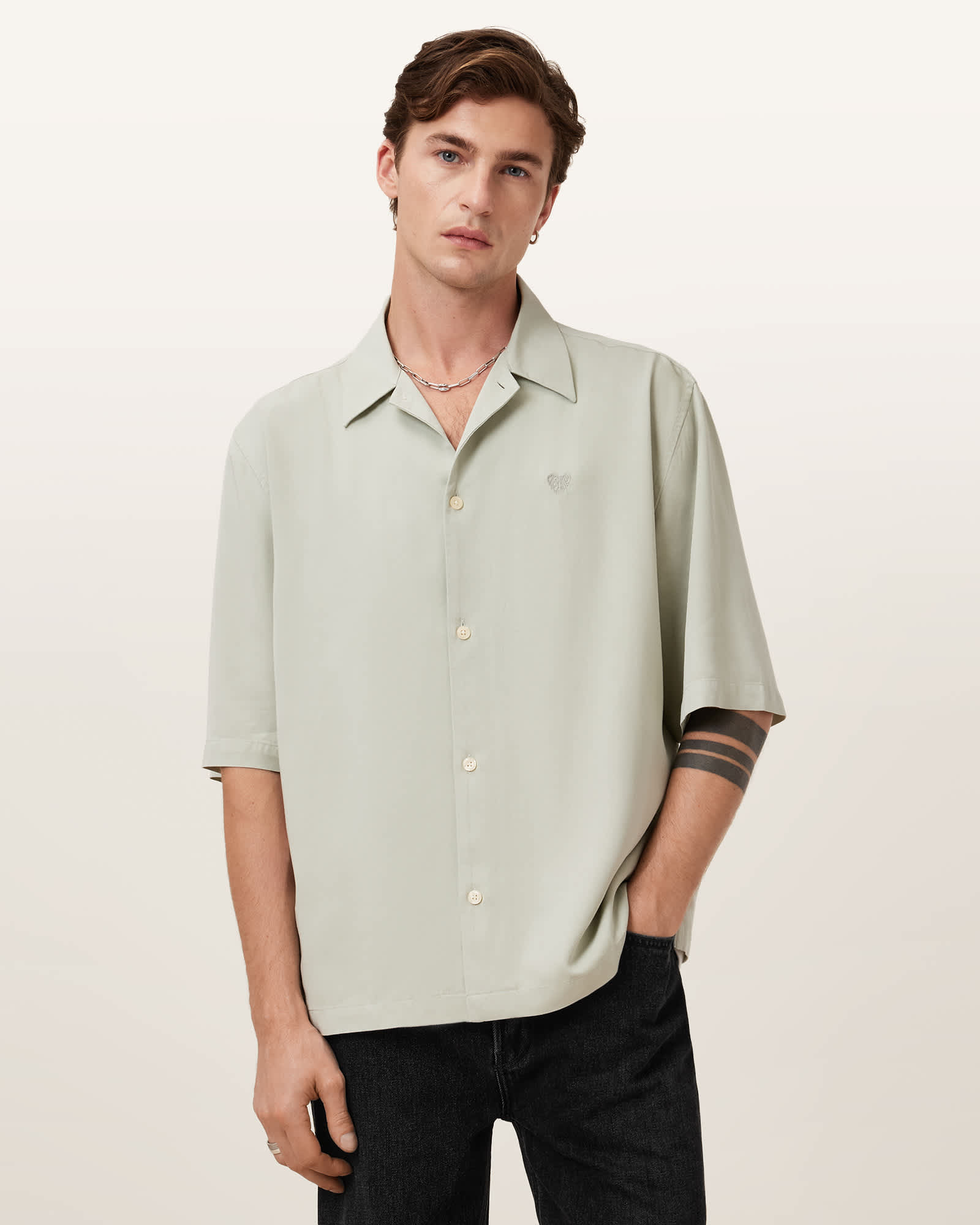 Allsaints Men's Rialto Oversized Short Sleeve Shirt - Size  Xxl