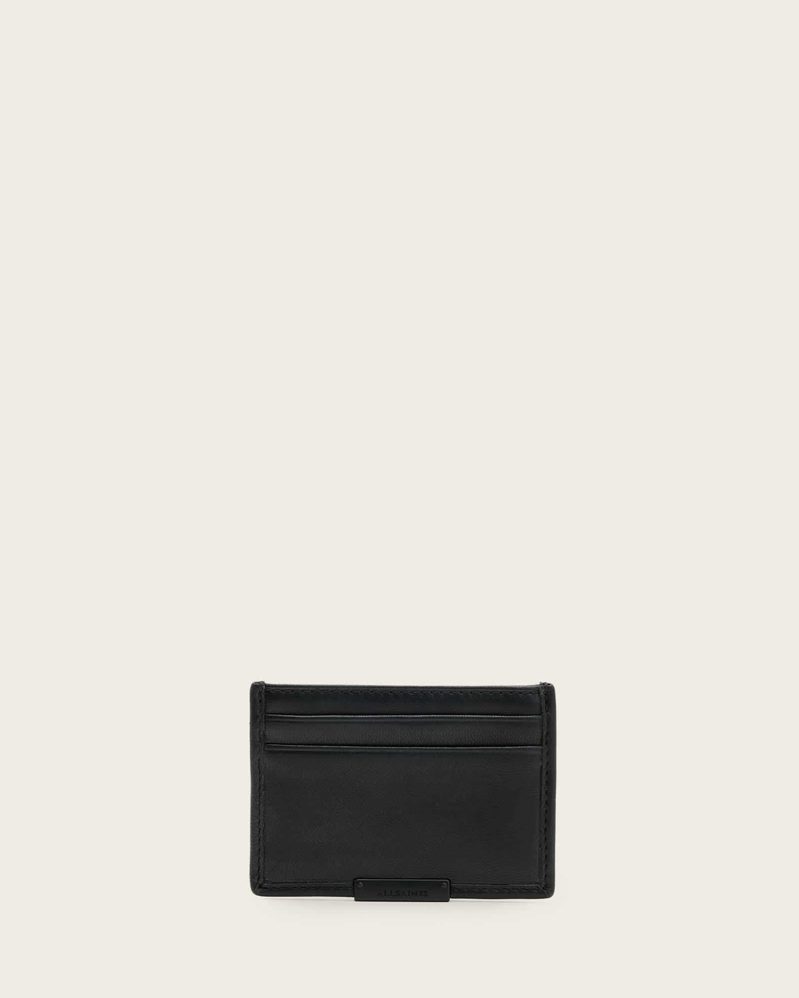 AllSaints Men's Cow Leather Dove Leather Cardholder Wallet, Size: 7.2x10x0.5cm