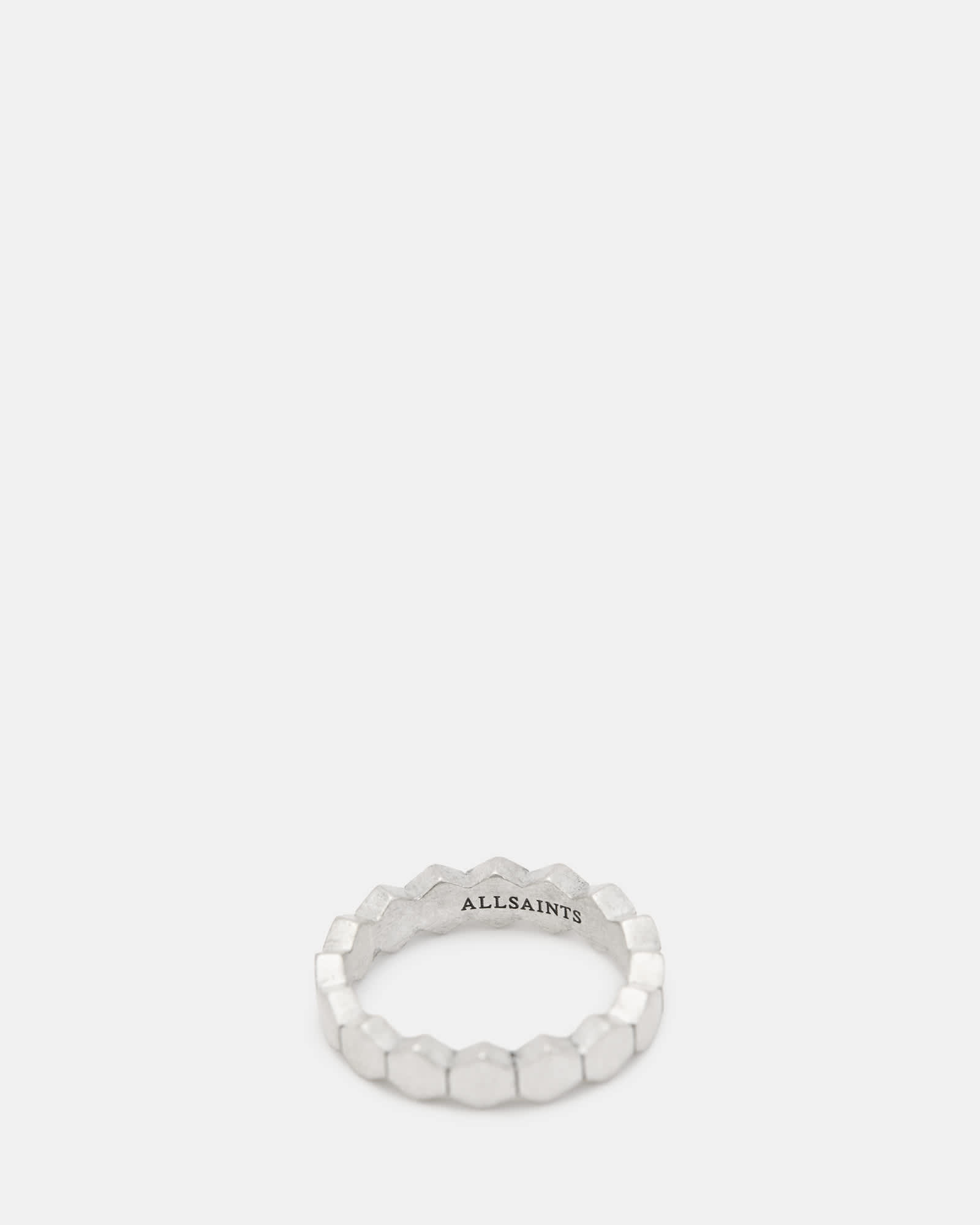 Allsaints Men's Silver Luca Bolt Ring - Size  S