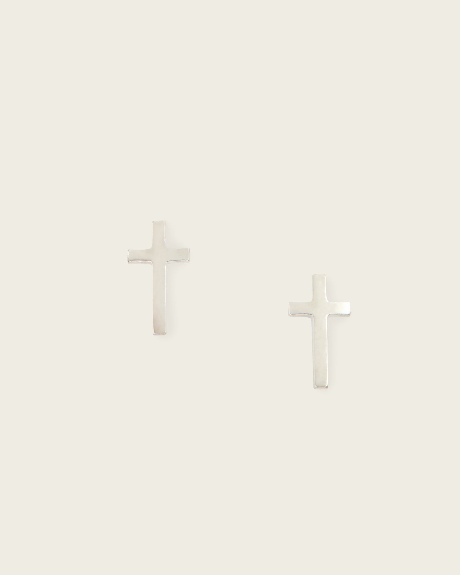 AllSaints Sterling Silver Gabe Cross Stud Earrings, Size: One Size