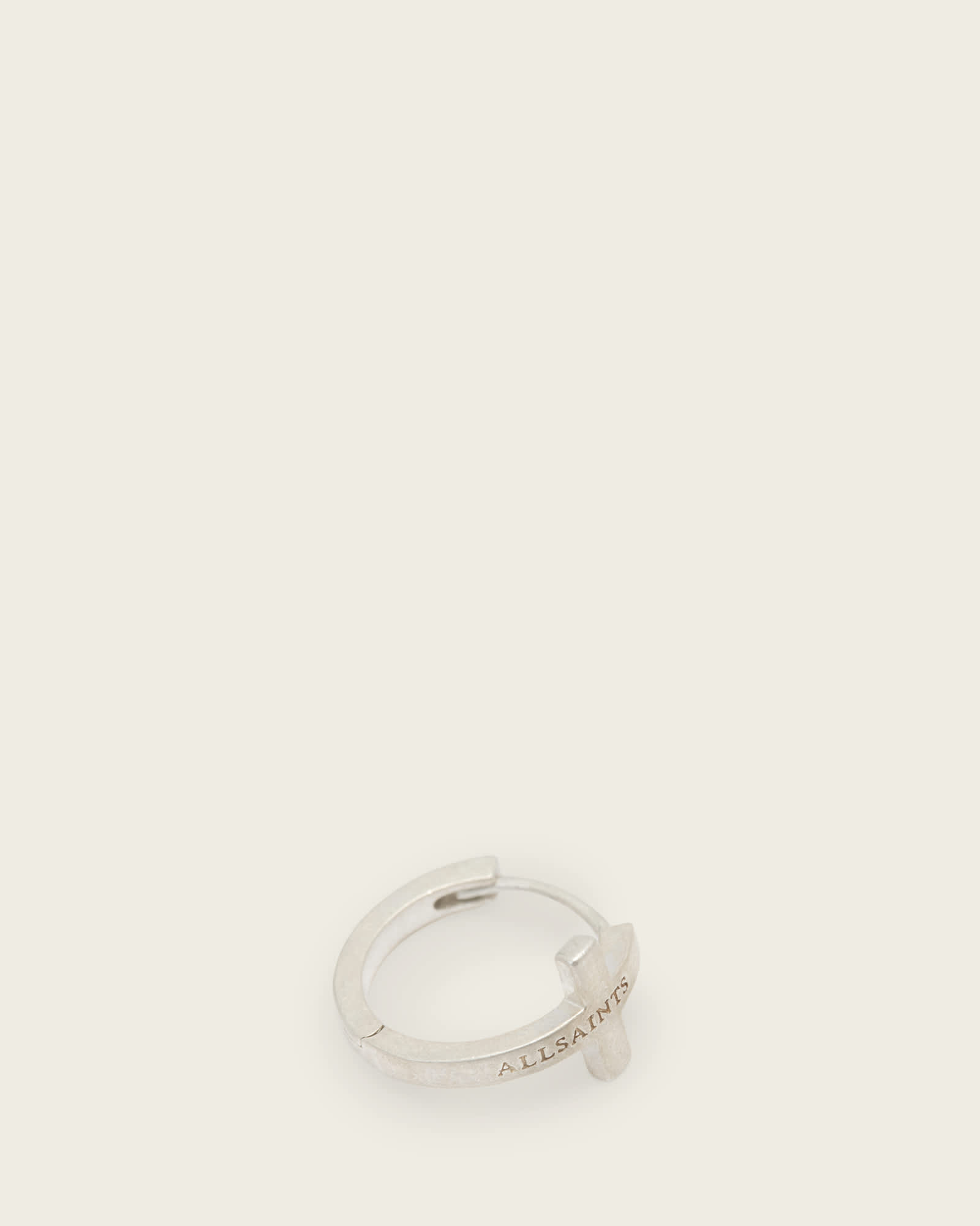 AllSaints Sterling Silver Gabe Cross Huggie Earrings, Size: One Size
