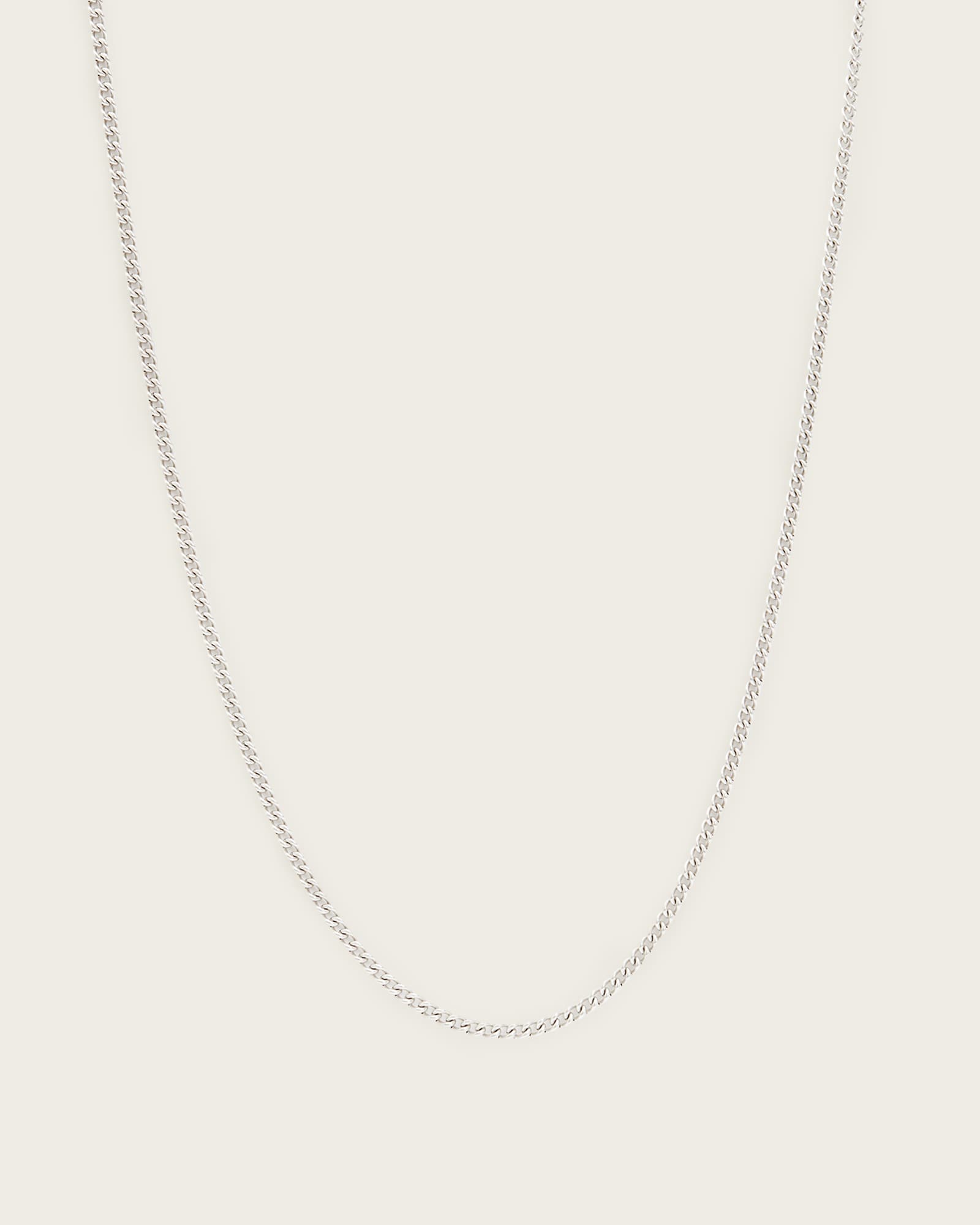 AllSaints Men's Sterling Silver Curb Sterling Silver Chain Necklace, Size: One Size